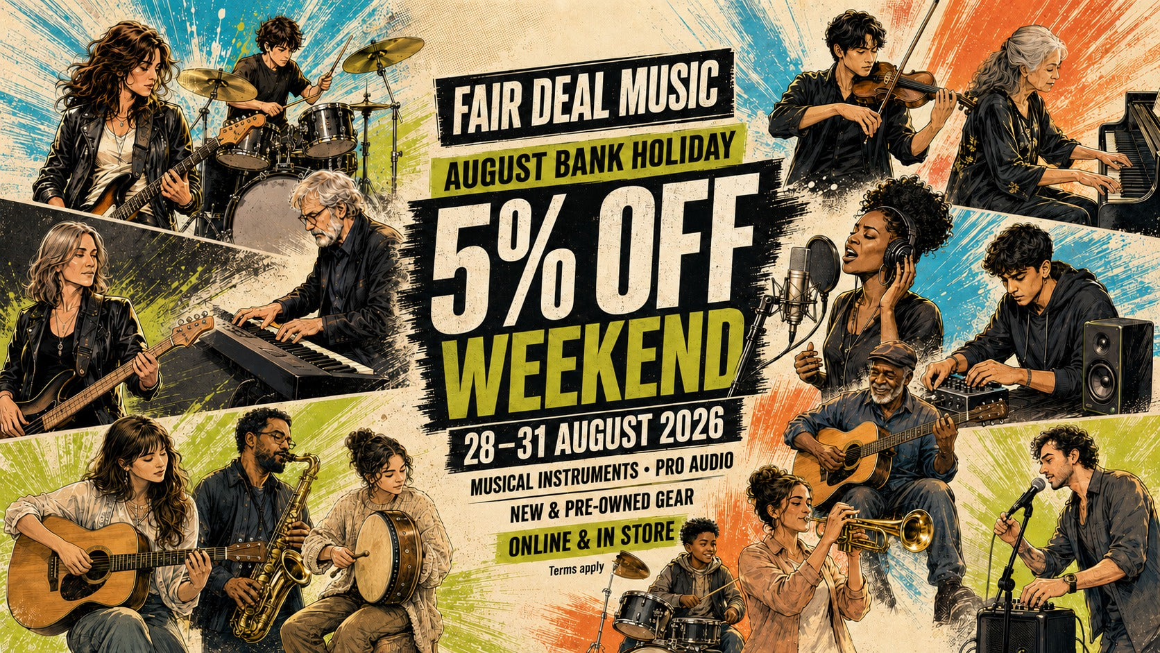August Bank Holiday Sale: Save 5% on Selected Music Gear