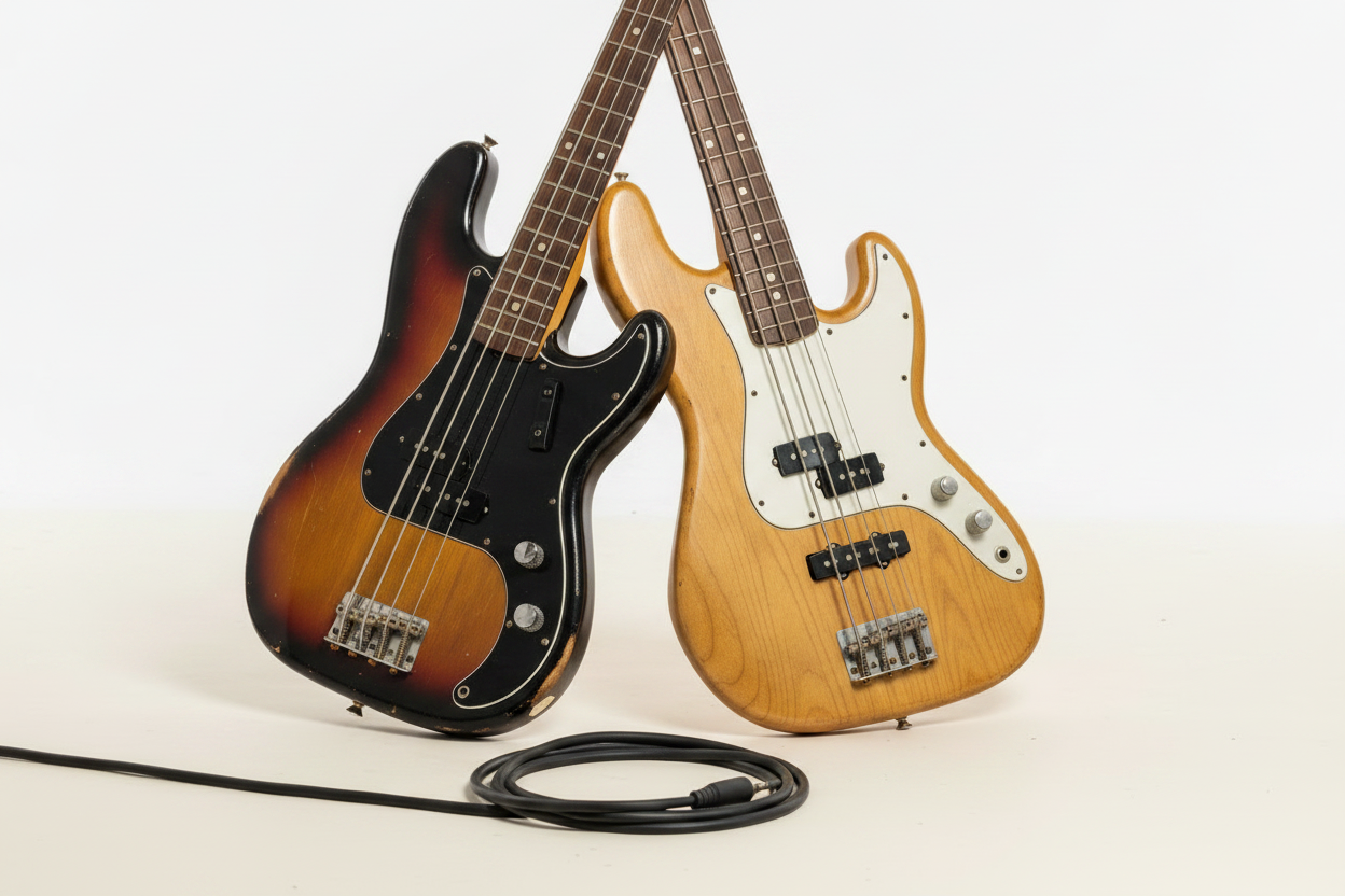 Vintage Bass Guitars - Magenta Backdrop