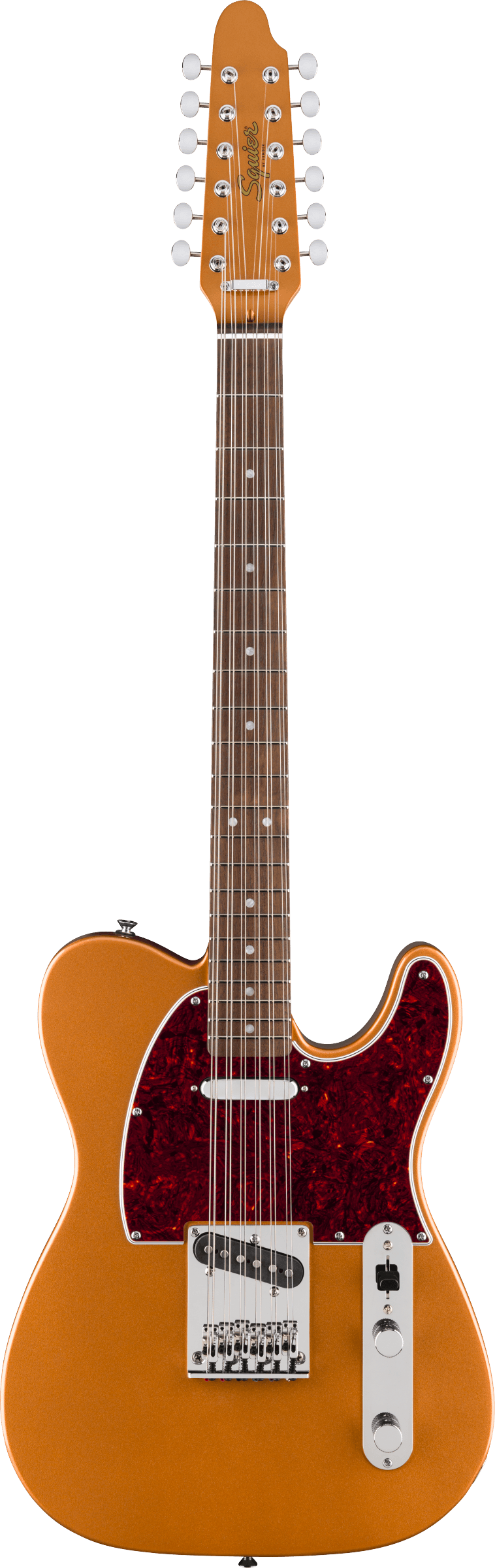 EMBARGO 08/09/26 Squier Paranormal Troy Van Leeuwen Telecaster® XII, Laurel Fingerboard, Tortoiseshell Pickguard, Copper - Fair Deal Music
