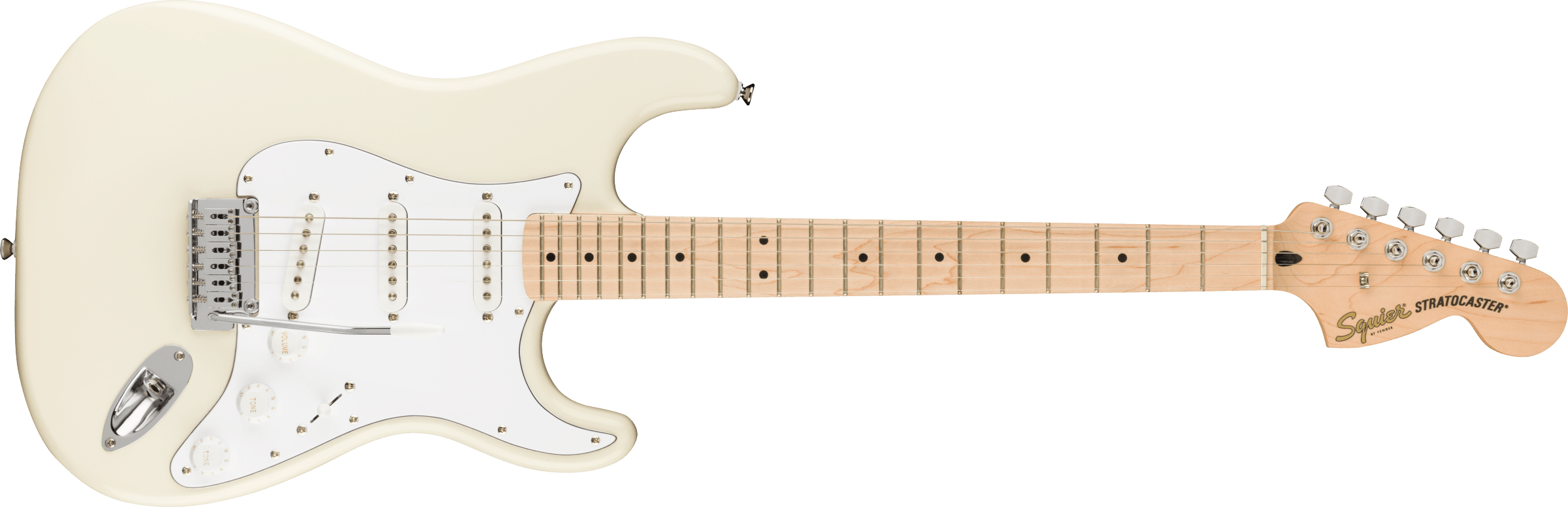 Squier Affinity Series® Stratocaster®, Maple Fingerboard, White Pickguard, Olympic White - Fair Deal Music