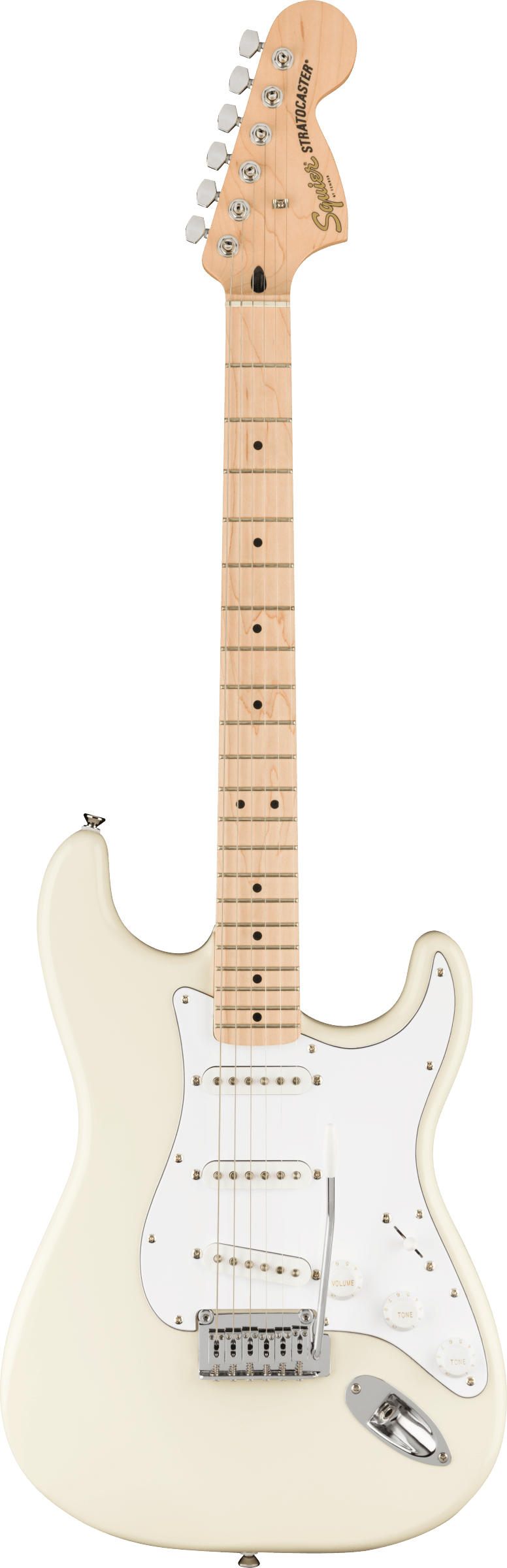 Squier Affinity Series® Stratocaster®, Maple Fingerboard, White Pickguard, Olympic White - Fair Deal Music