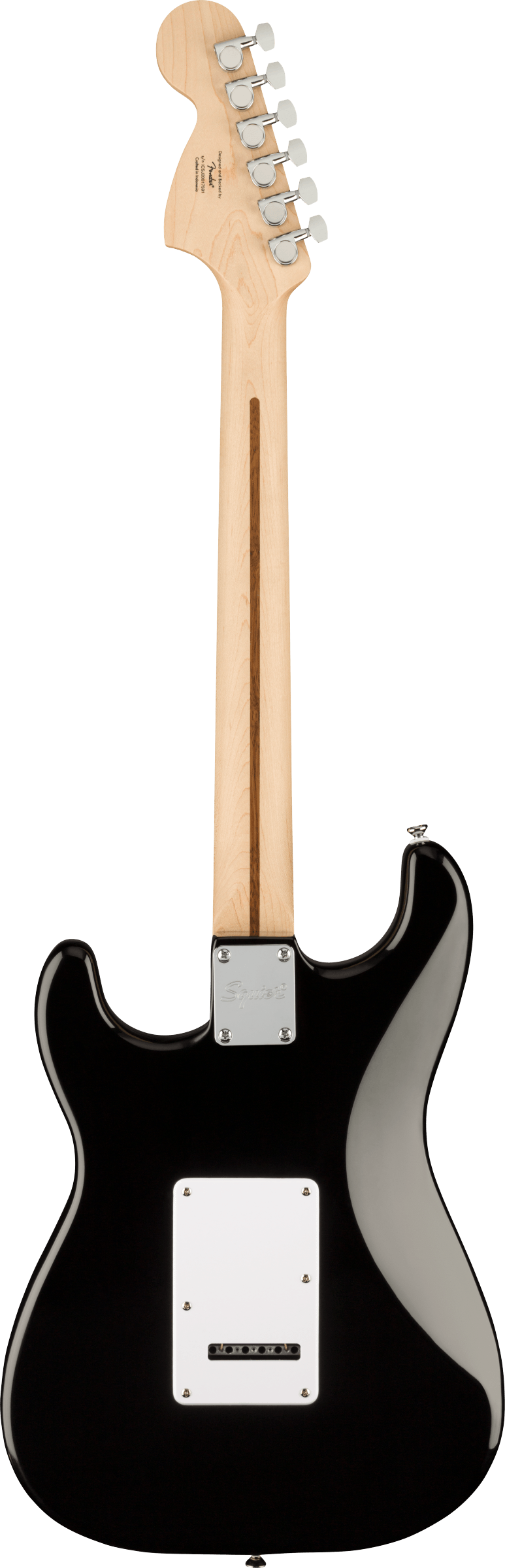 Squier Affinity Series® Stratocaster®, Maple Fingerboard, White Pickguard, Black - Fair Deal Music