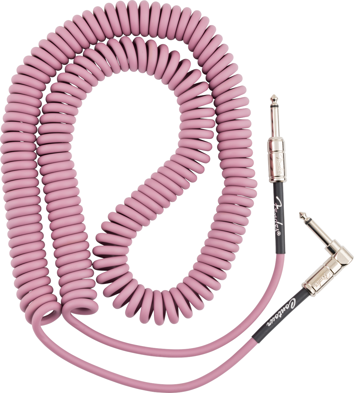 Fender Contour Series Coiled Instrument Cable, 30ft Burgundy Mist - Fair Deal Music