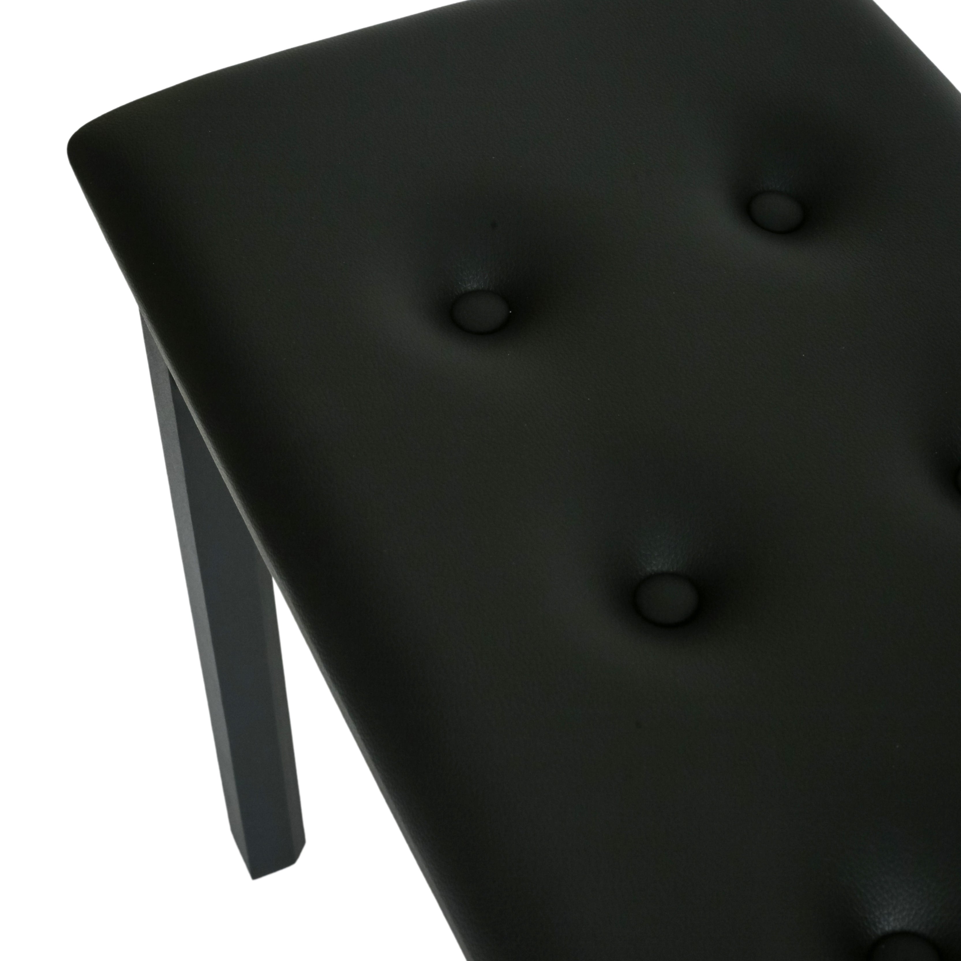 Duet Piano Bench with Storage and Buttoned Top in Satin Black - Fair Deal Music
