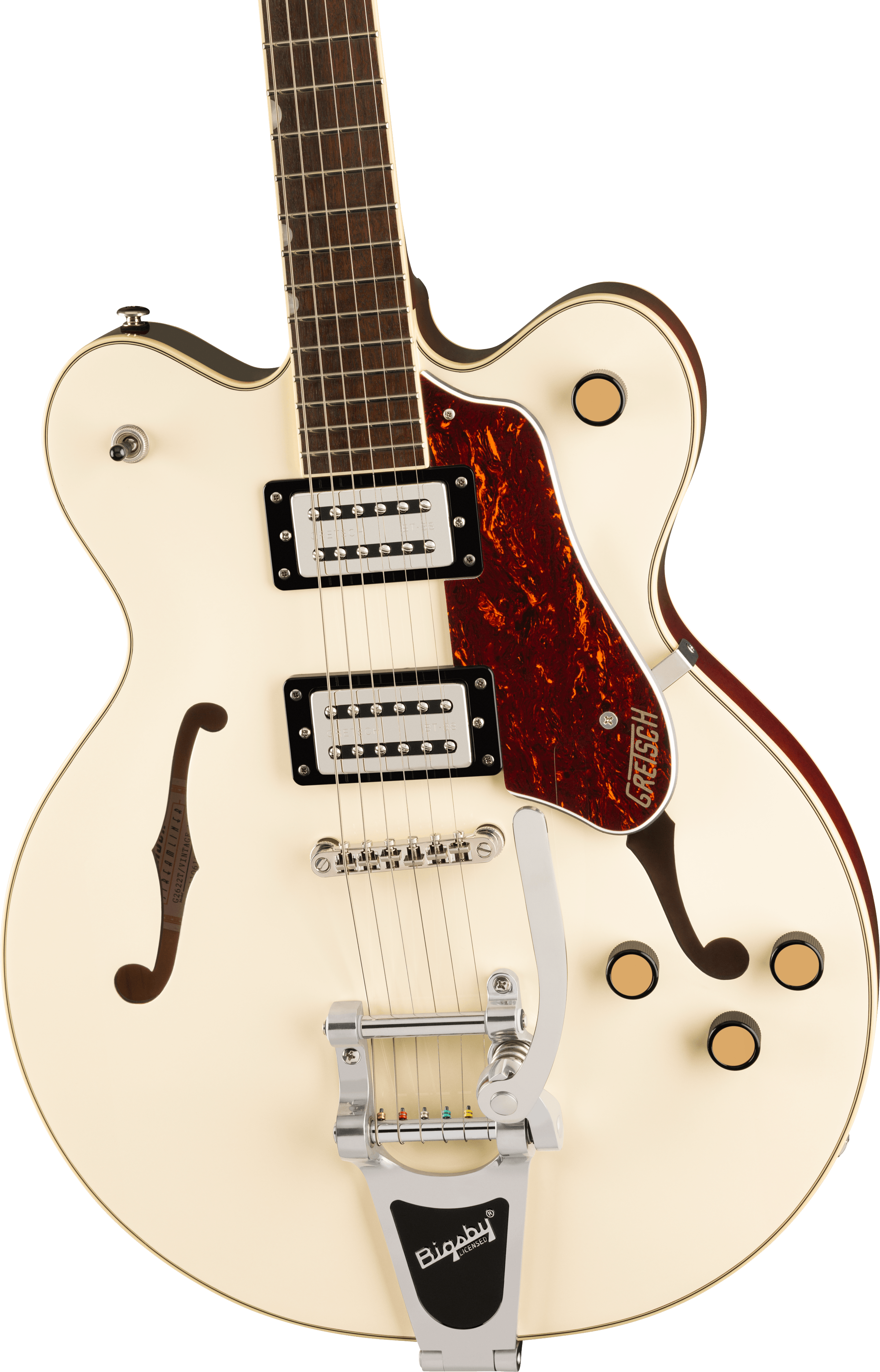 Gretsch G2622T Streamliner Center Block Double-Cut with Bigsby in Vintage White Electric Guitar - Fair Deal Music