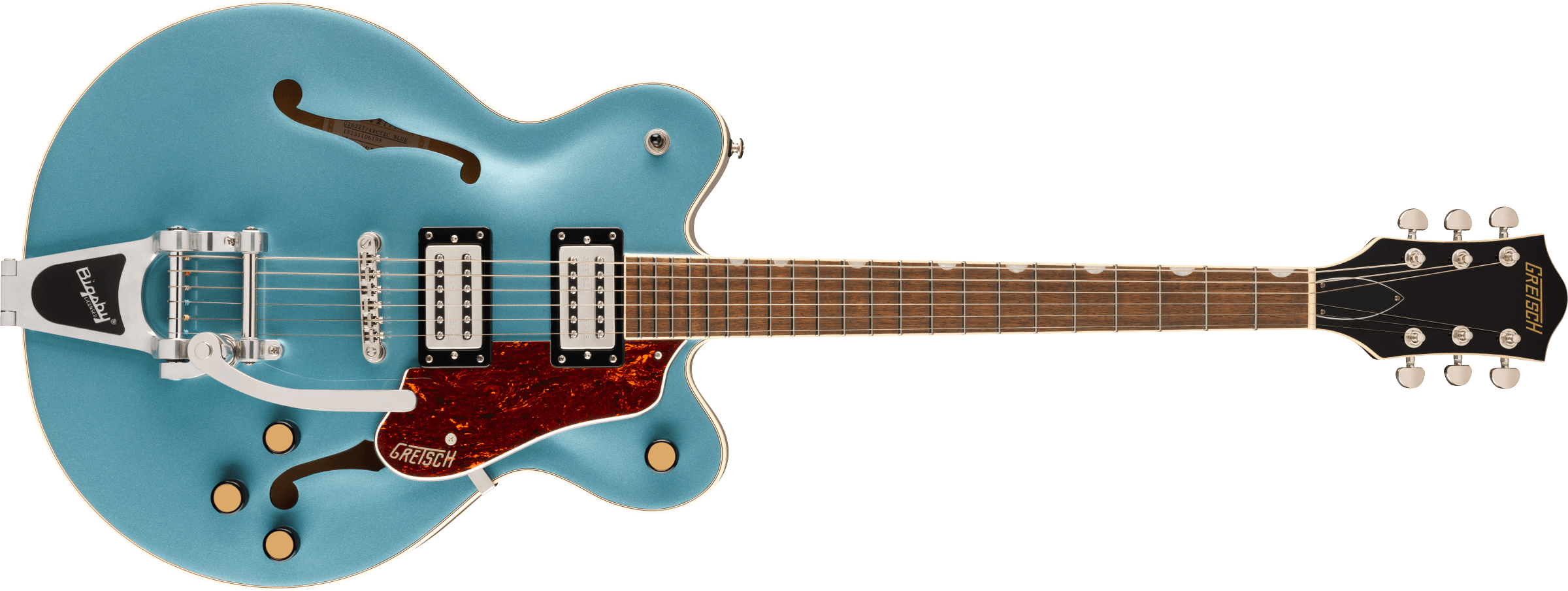Gretsch G2622T Streamliner™ Center Block Double-Cut with Bigsby®, Laurel Fingerboard, Broad’Tron™ BT-3S Pickups, Arctic Blue - Fair Deal Music
