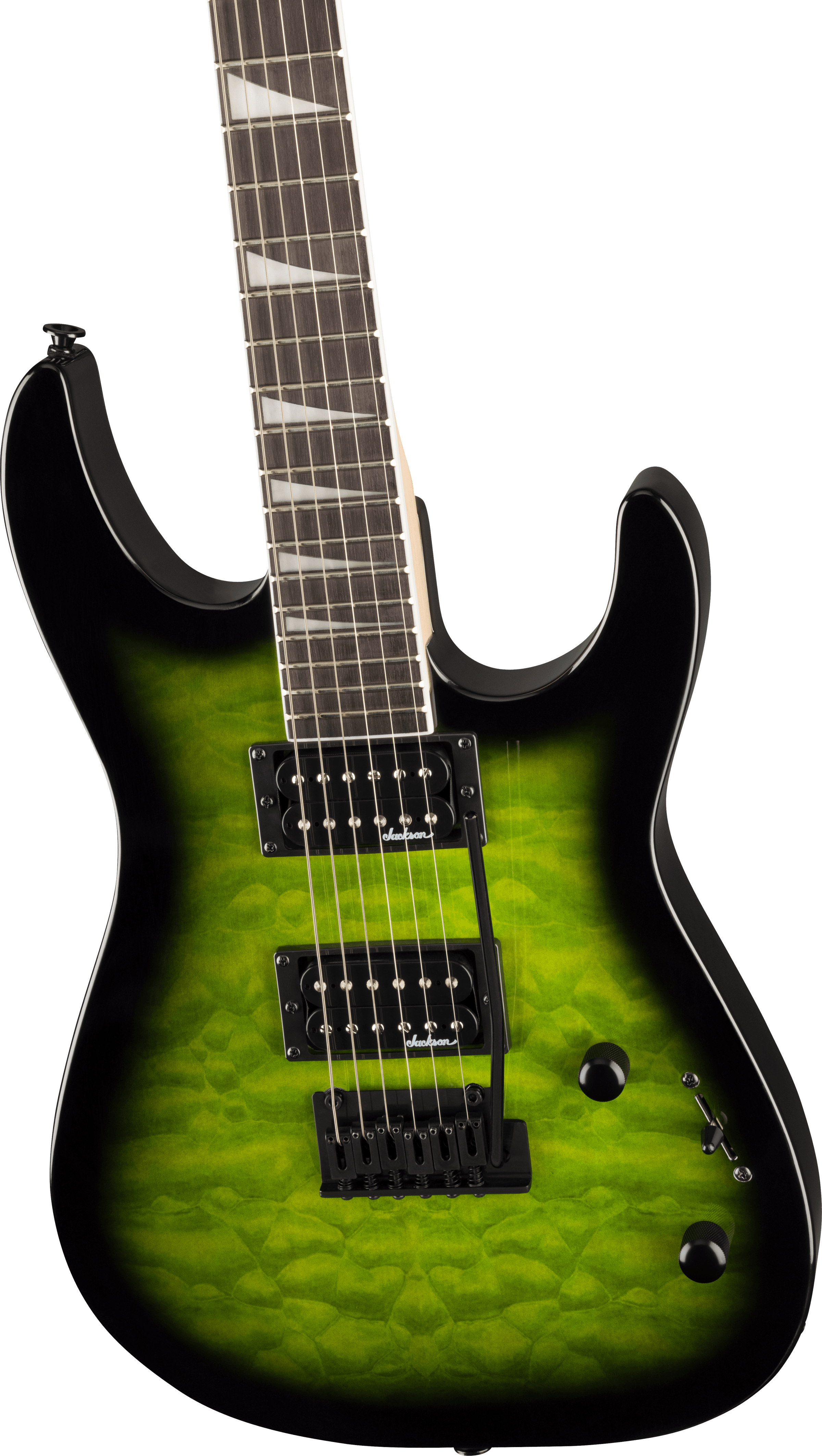 Jackson JS Series Dinky JS20 DKQ 2PT, Transparent Green Burst Electric Guitar - Fair Deal Music