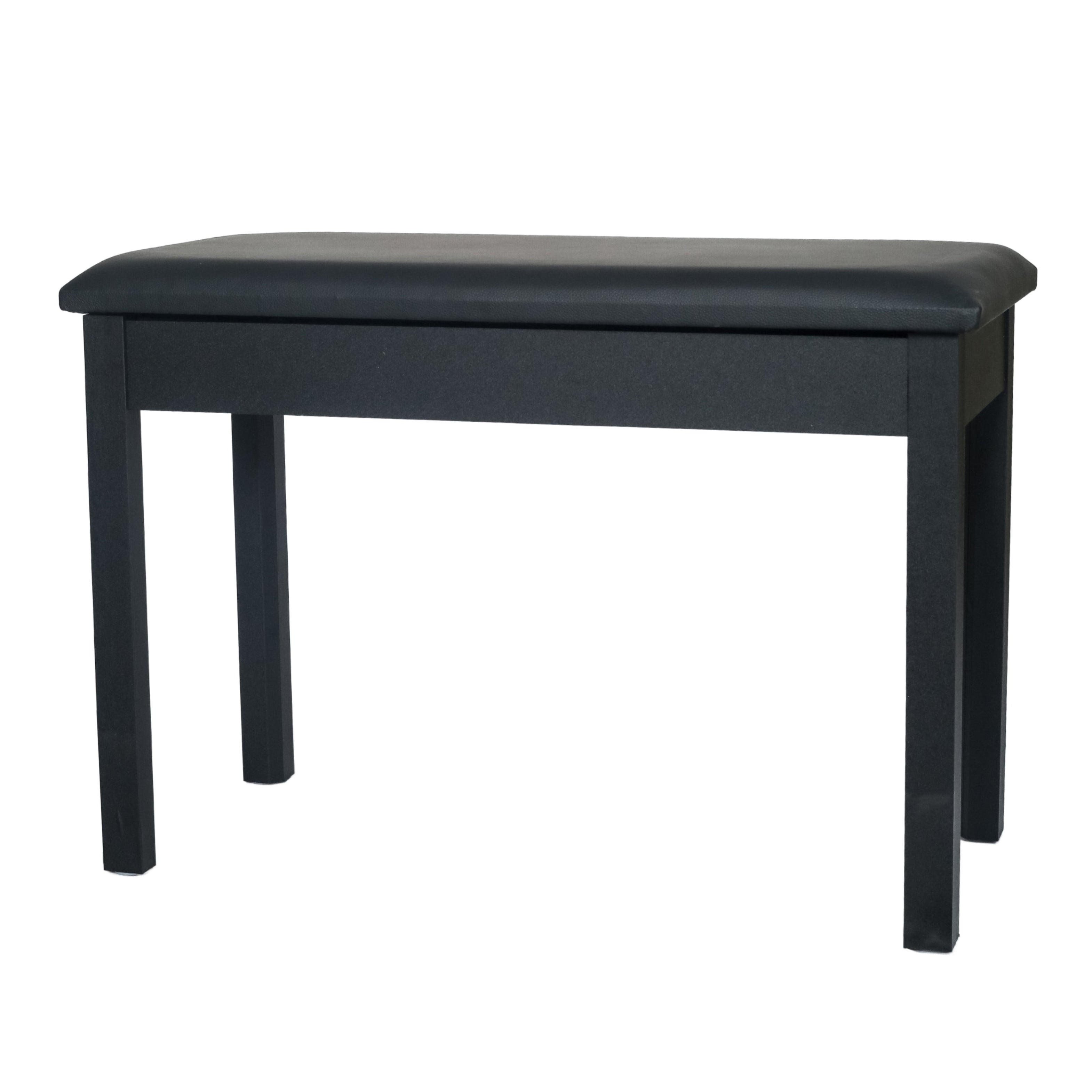 Duet Piano Bench with Storage and Plain Top in Satin Black - Fair Deal Music