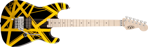 EVH Tribute Striped Guitar in Black & Yellow w/ Floyd Rose Electric Guitar, Ex Display - Fair Deal Music