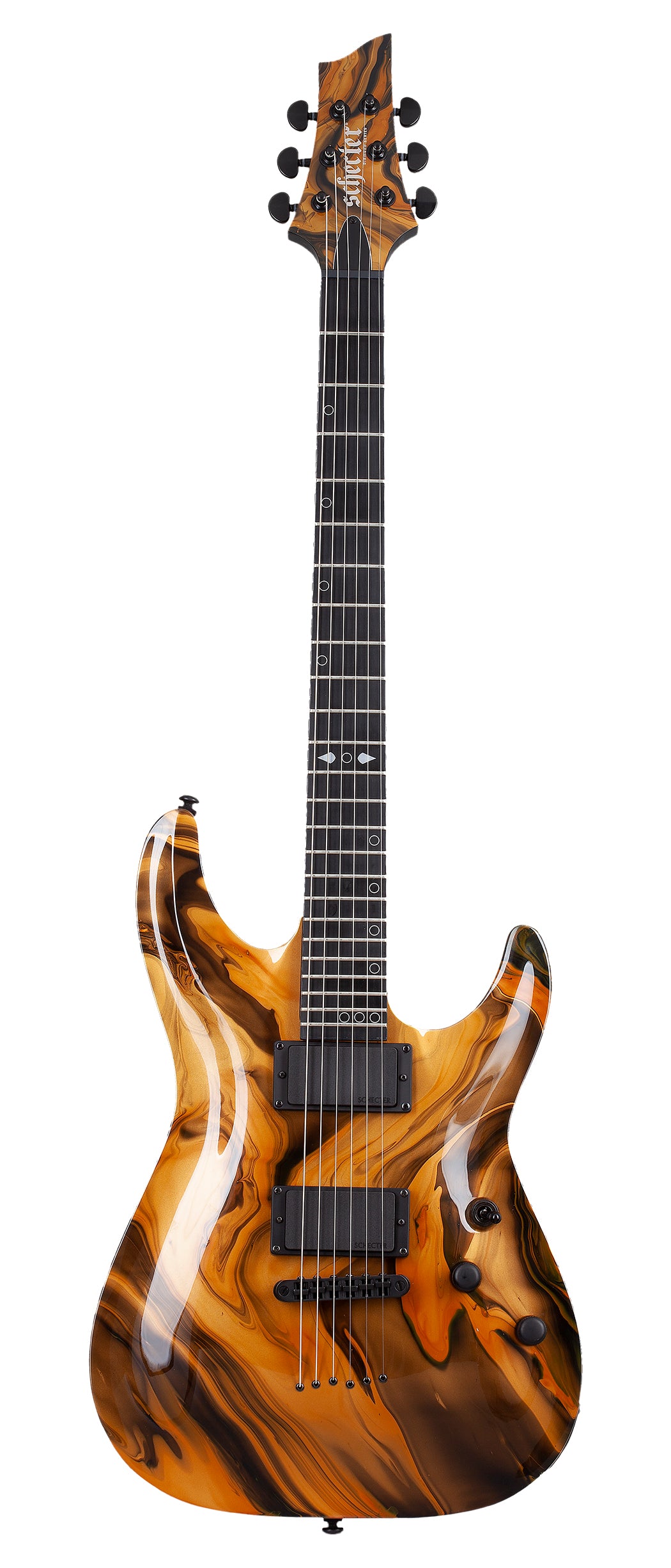 Schecter C-1 Hydro-Dip Golden Eclipse Electric Guitar