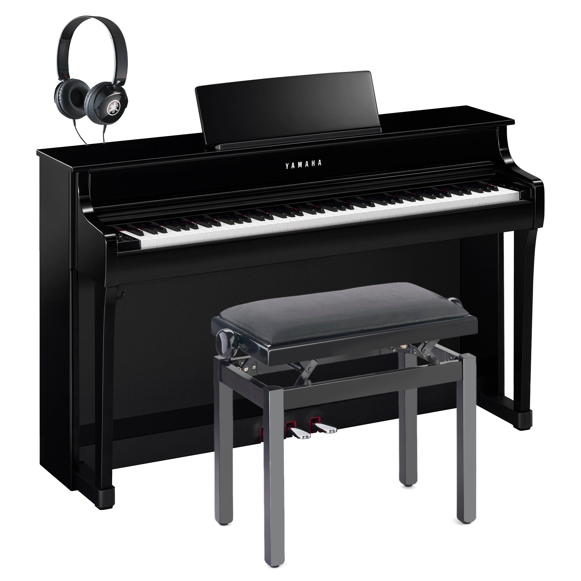 Yamaha CLP-835PE Clavinova Digital Piano Polished Ebony Bundle
