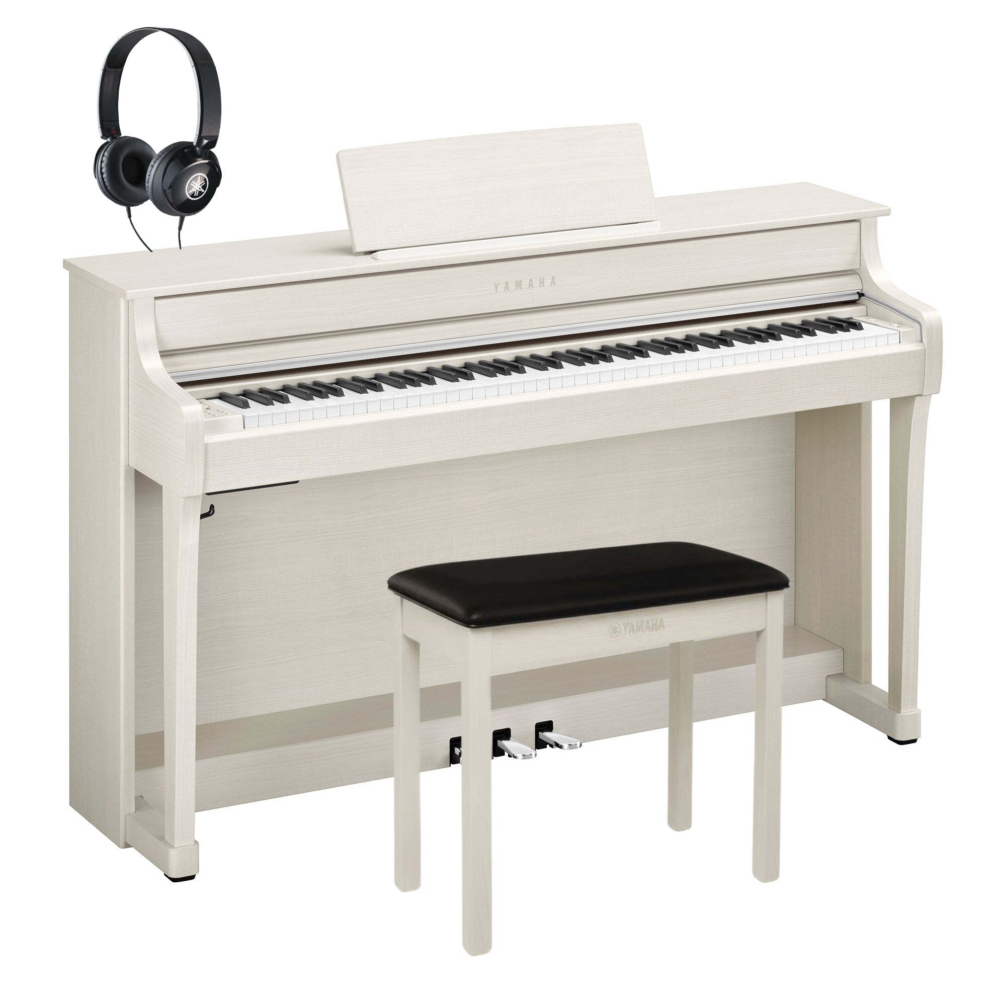 Yamaha CLP-835WB Clavinova Digital Piano White Birch Bundle