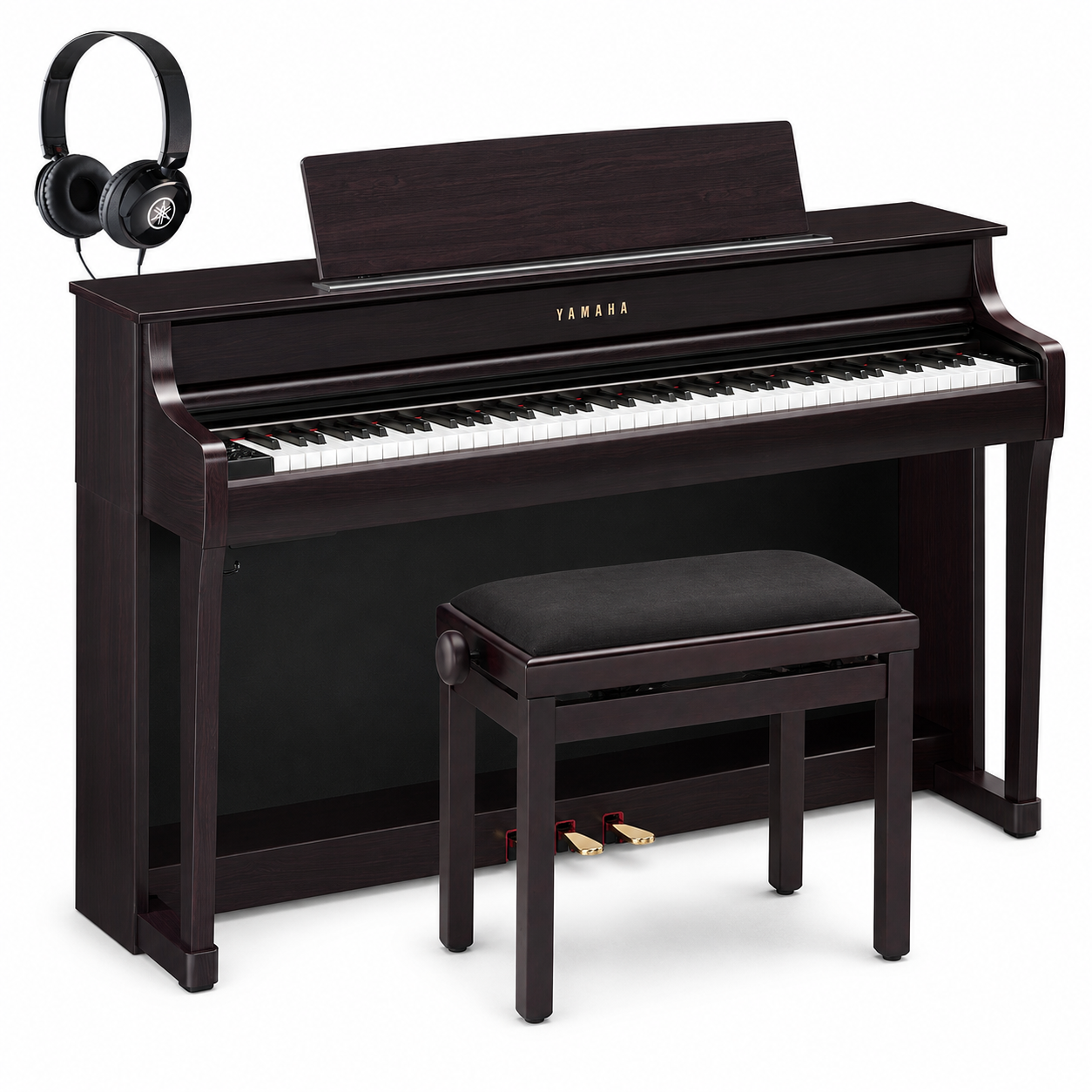 Yamaha CLP-845R Clavinova Digital Piano Dark Rosewood Bundle - Fair Deal Music