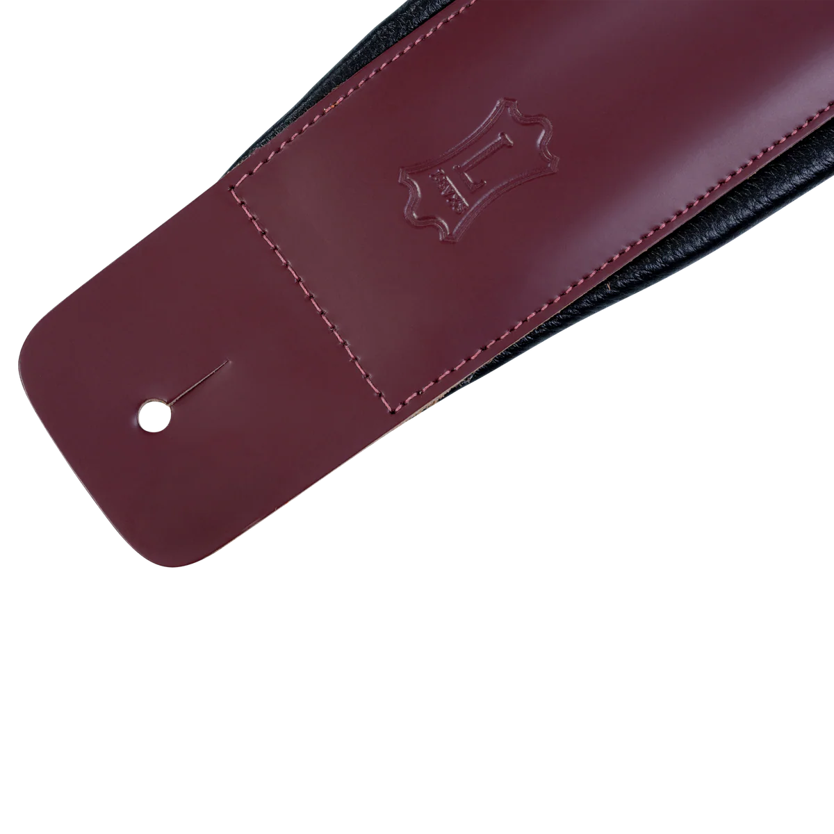 Levy's Larsen Deluxe Top Grain Leather w Garment Leather Back & Padding 3" - Burgundy Guitar Strap - Fair Deal Music