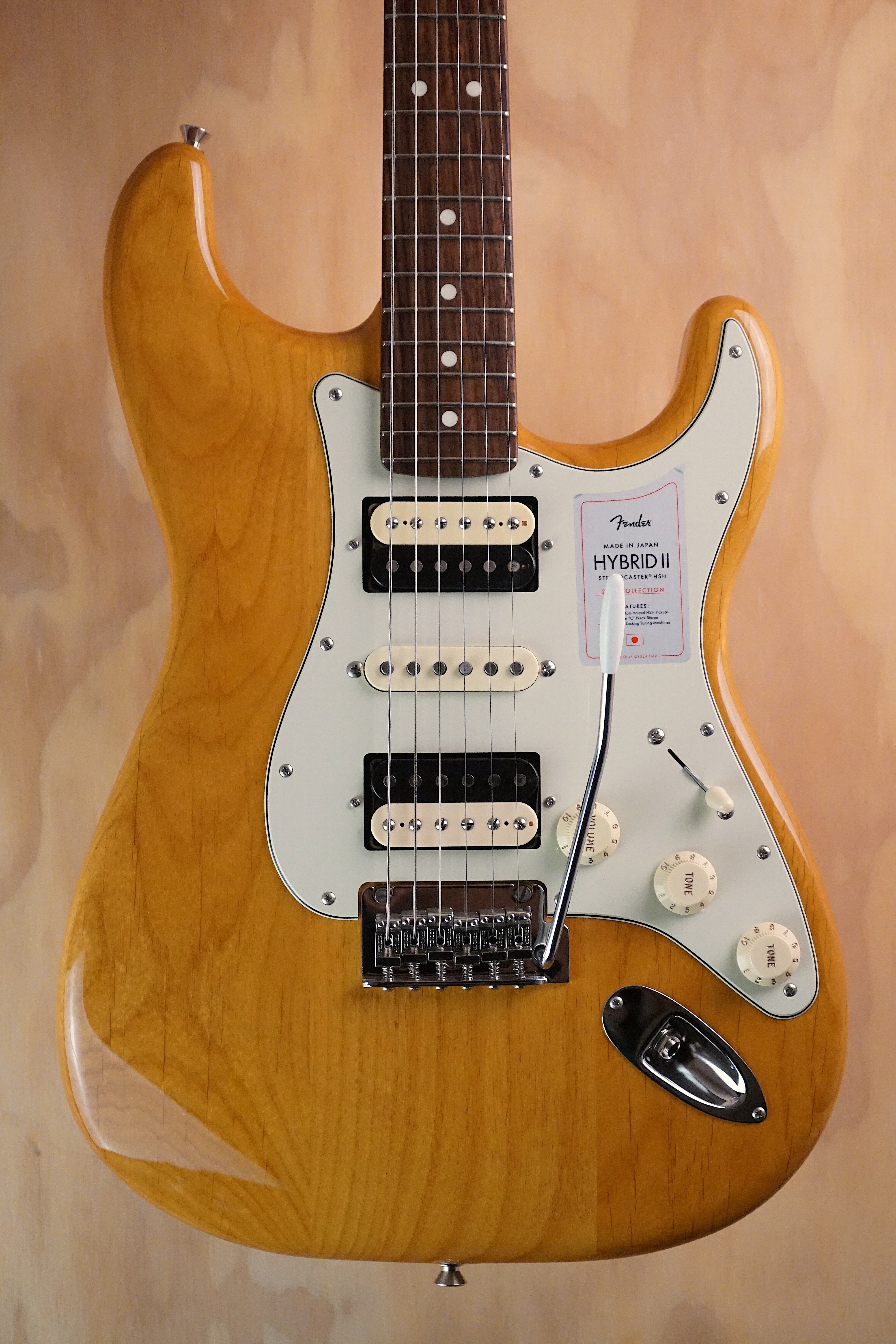 Fender 2024 Collection MIJ Hybrid II Stratocaster HSH Vintage Natural, (Used, Comm)