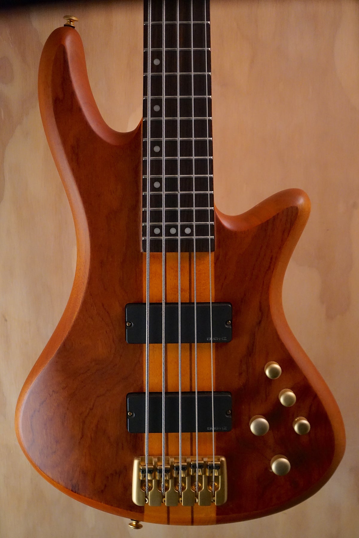 Schecter Stiletto Studio 5 Honey Satin Bass Guitar, (Used, Comm) - Fair Deal Music