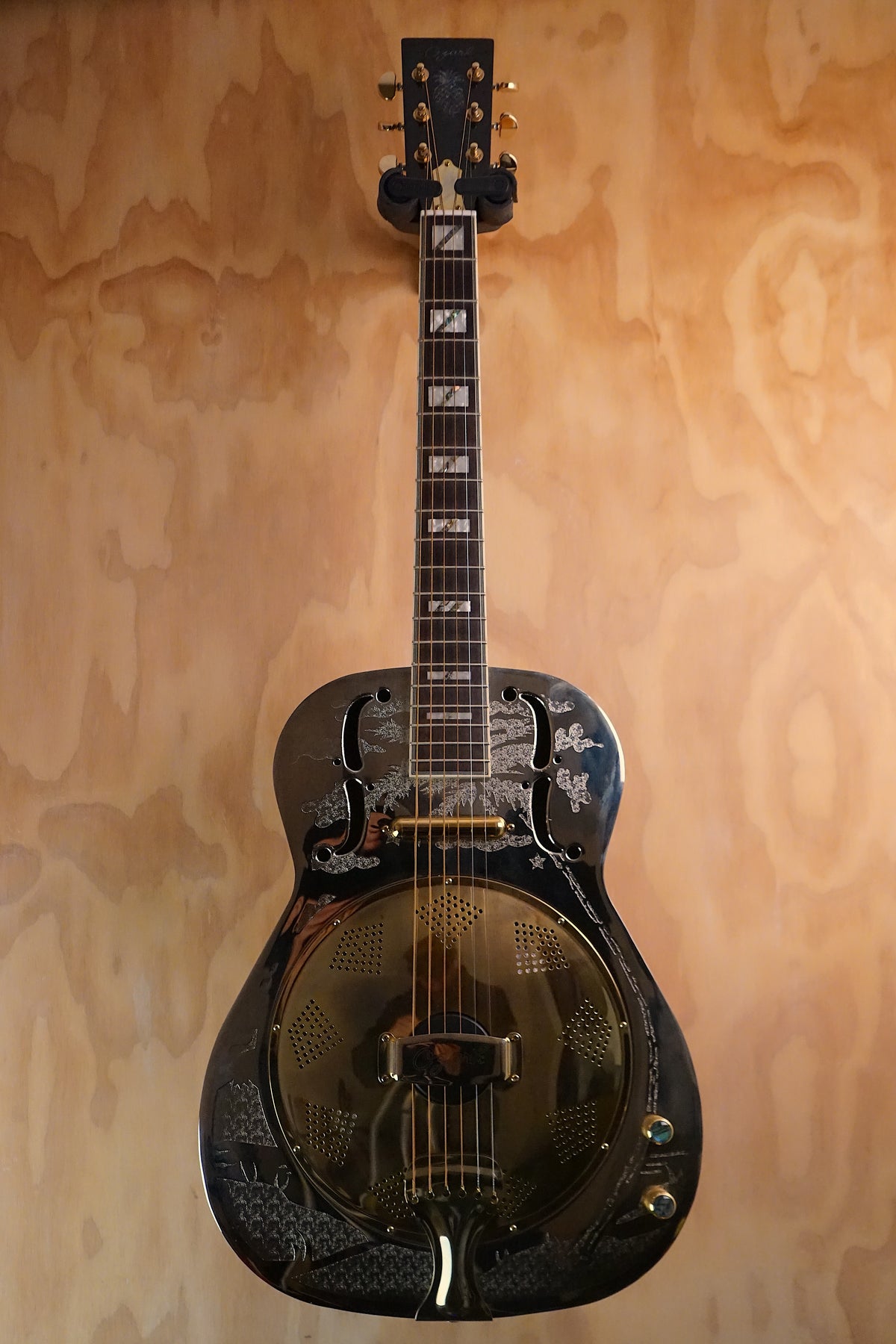 Ozark 3515BTE Brass Thinline Electric Resonator, (Used, Comm) - Fair Deal Music
