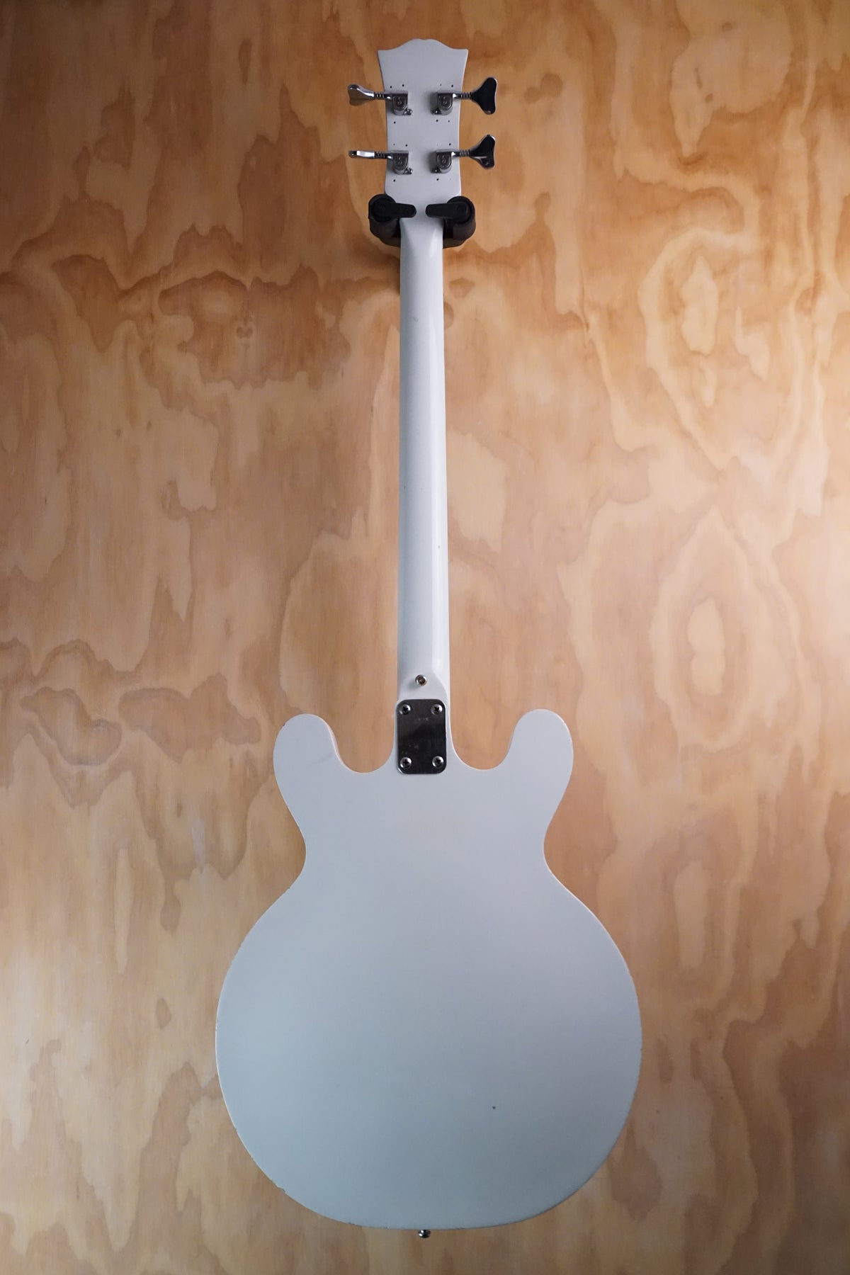 Antoria Soundmaster White Semi-Hollow Electric Bass Guitar, (Used) - Fair Deal Music