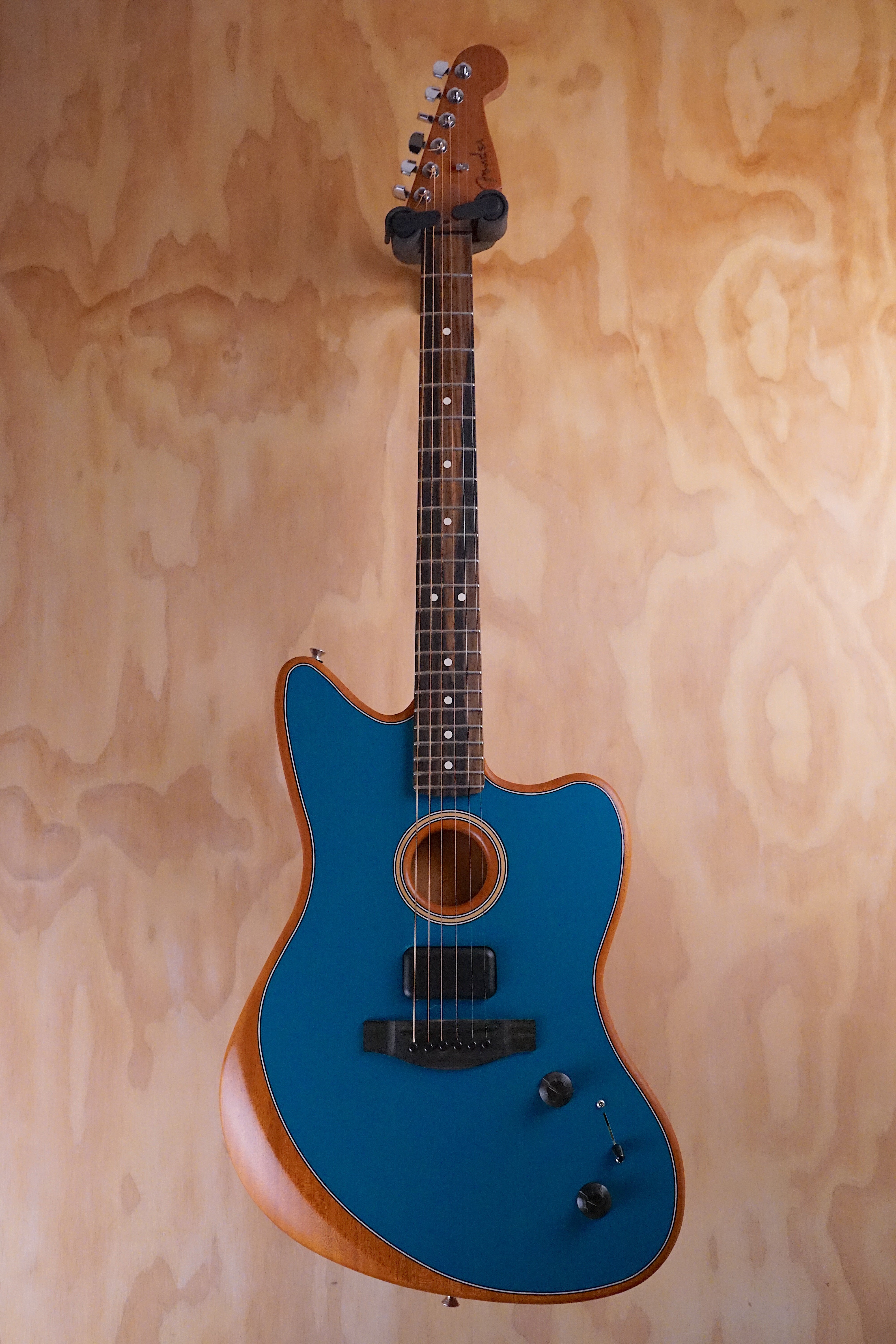 Fender American Acoustasonic Jazzmaster in Ocean Turquoise Acoustic/Electric Guitar, (Used) - Fair Deal Music