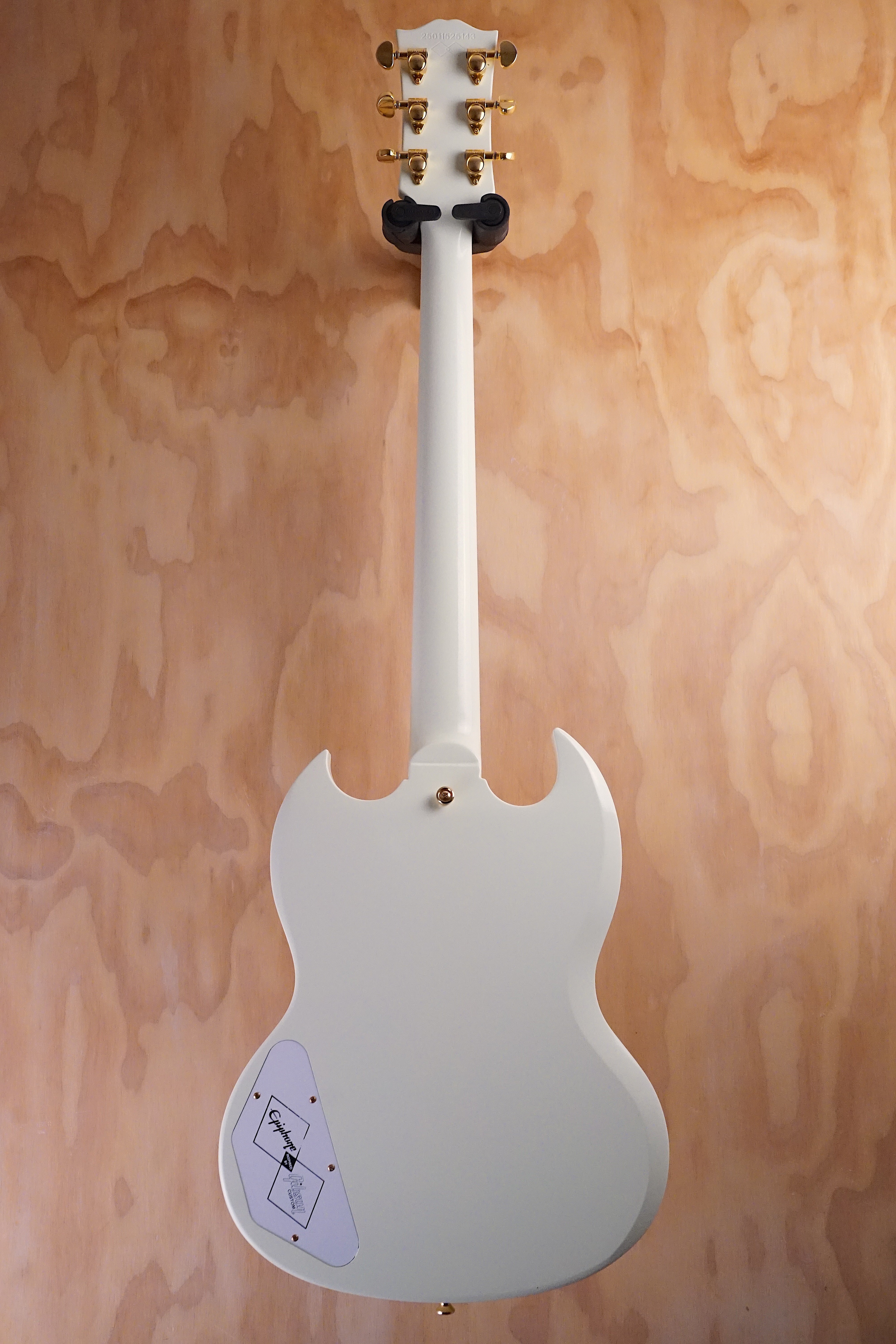 Epiphone Inspired by Gibson Custom 1963 Les Paul SG Custom with Maestro Vibrola Classic White Electric Guitar, (Used) - Fair Deal Music