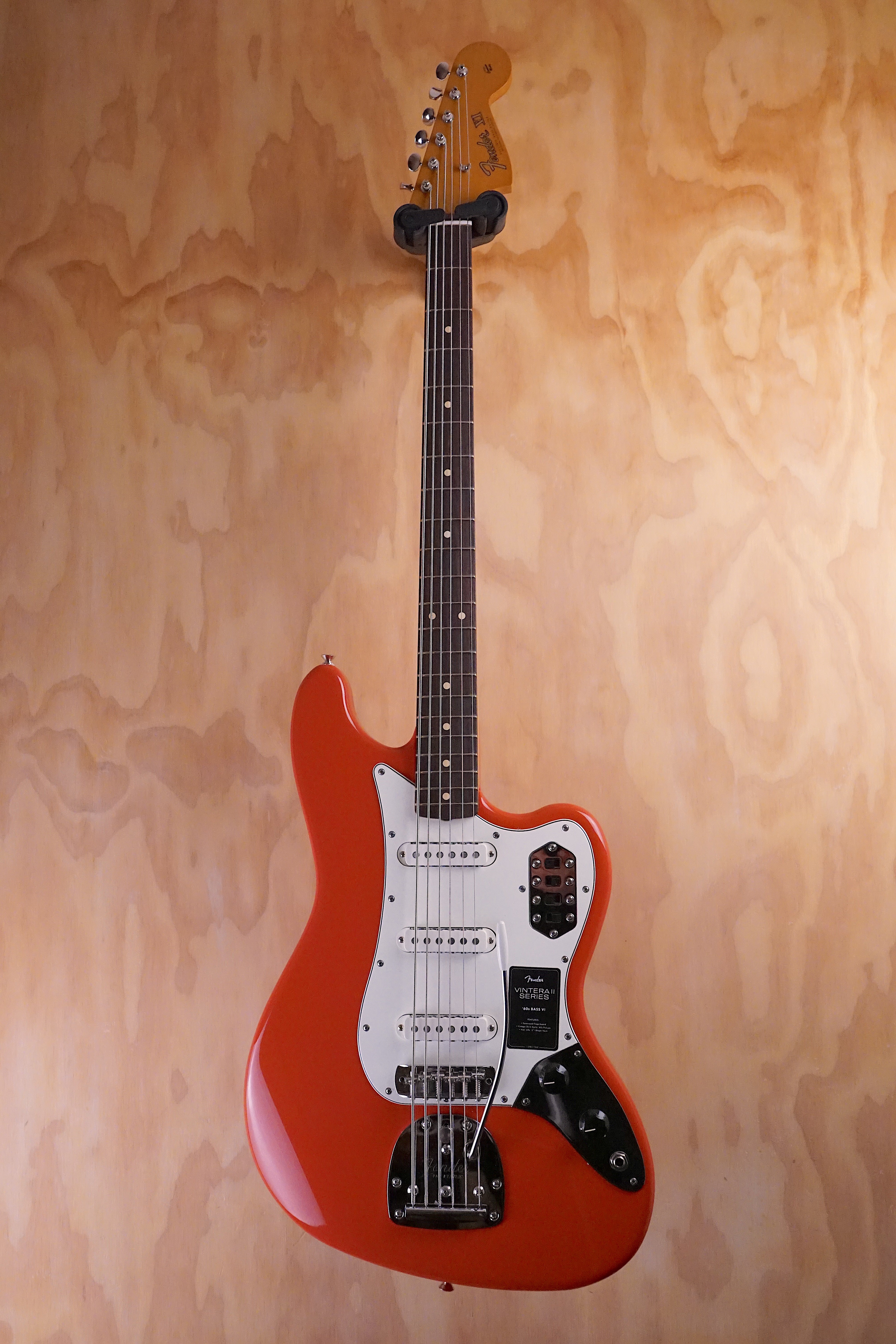 Fender Vintera II '60s Bass VI Rosewood Fingerboard Fiesta Red Electric Bass Guitar, (Open Box) - Fair Deal Music