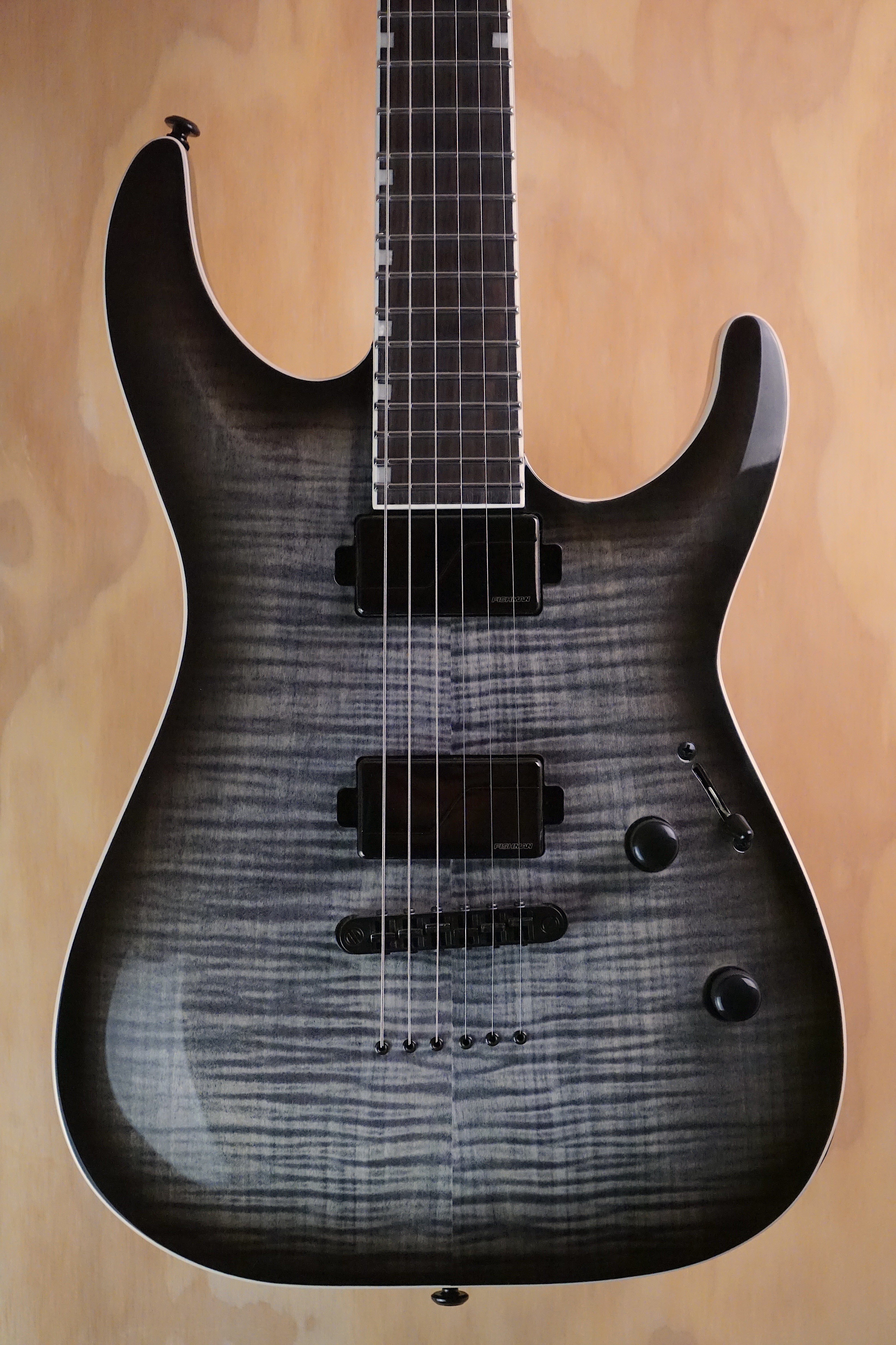 ESP LTD Deluxe MH-1000NT FM Charcoal Burst Electric Guitar, (Used)