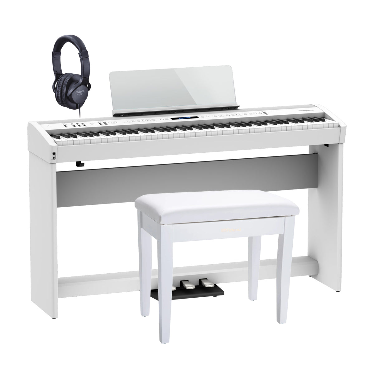 Roland FP-60X Portable Digital Piano White Bundle - Fair Deal Music