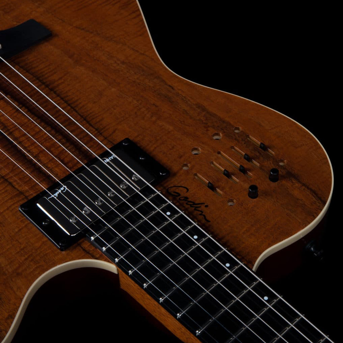 Godin A6 Ultra Electric Guitar ~ Extreme Koa HG - Fair Deal Music