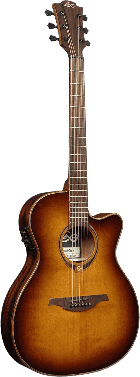 LAG Tramontane 118 Brown Shadow Auditorium Slim Cutaway Electro-Acoustic Guitar - Fair Deal Music