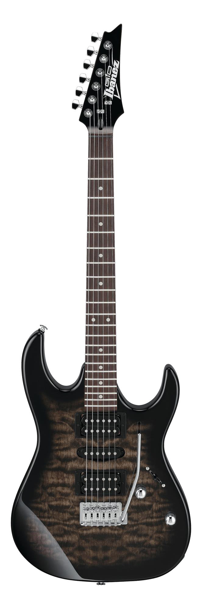 Ibanez GRX70QA-TKS Transparent Black Burst Electric Guitar, Open Box - Fair Deal Music