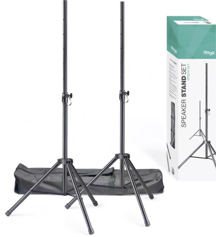 Stagg SPSQ10 Speaker Stands with Carry Bag (Pair), Ex-Display - Fair Deal Music
