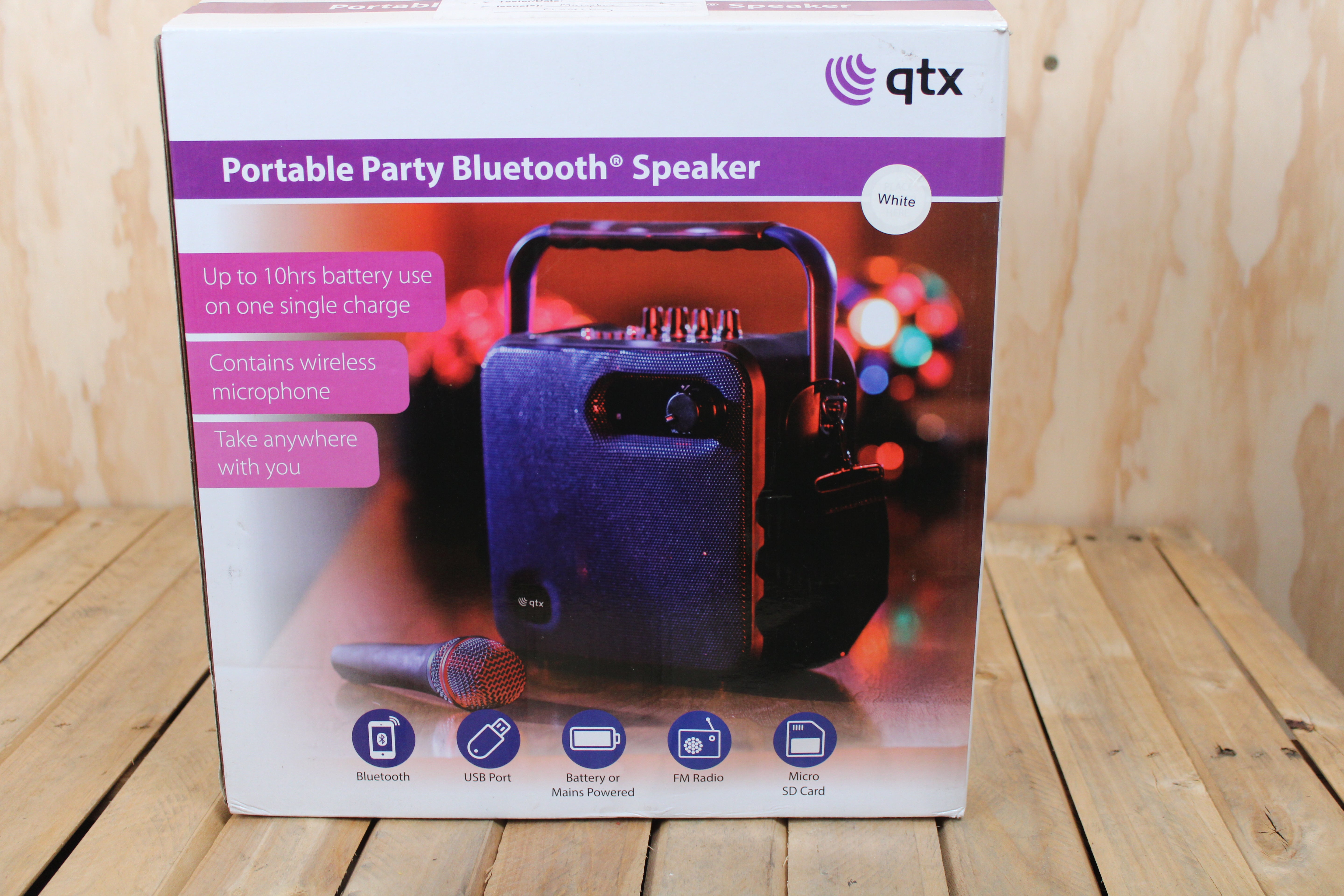 QTX Portable Party Bluetooth® Speaker White - spare/repair - Fair Deal Music