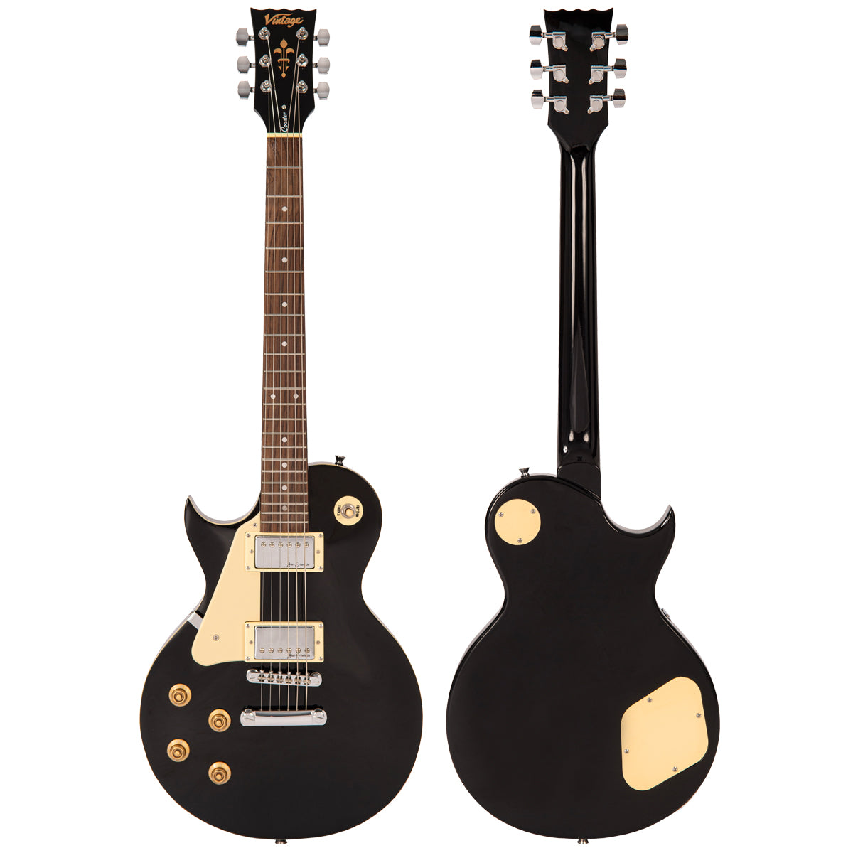Vintage V10 Coaster Series Electric Guitar Pack ~ Left Hand Boulevard Black - Fair Deal Music