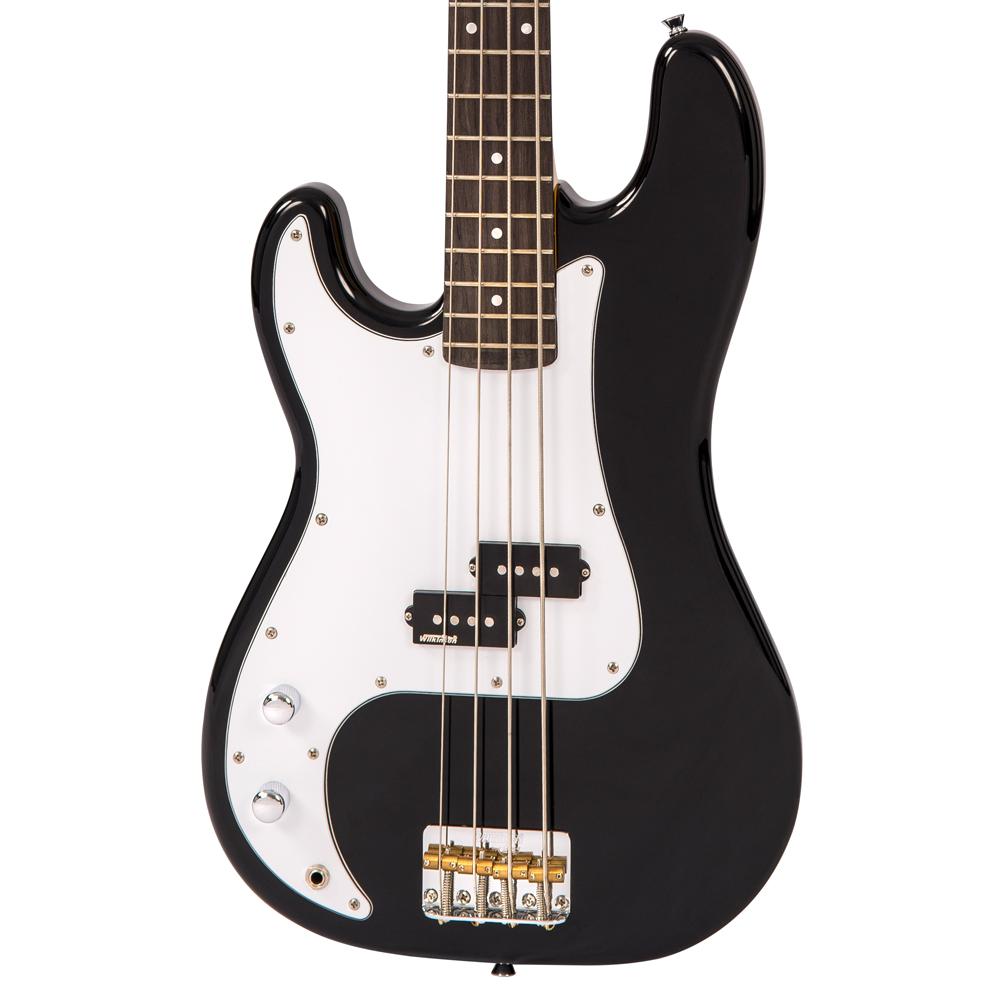 Vintage V4 Reissued Bass ~ Boulevard Black ~ Left Hand - Fair Deal Music