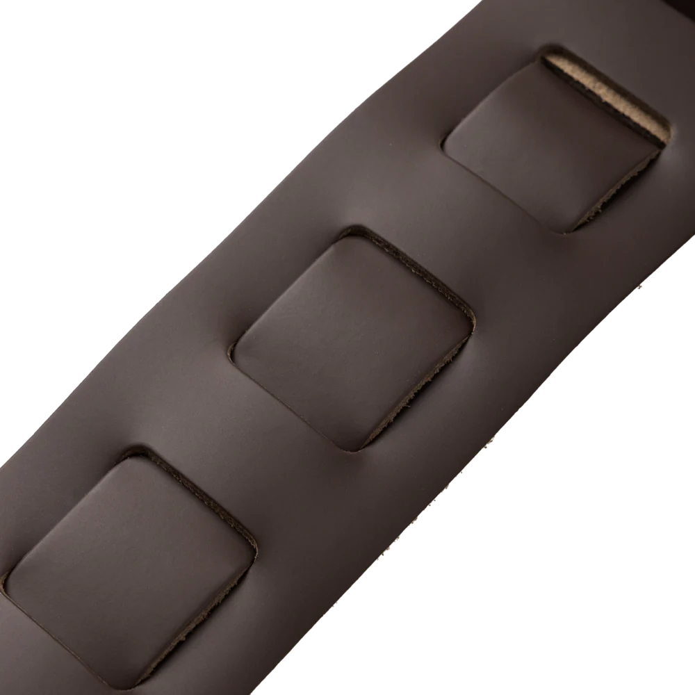 Levy's Amped Top Grain Leather Padded 3" - Dark Brown Guitar Strap - Fair Deal Music