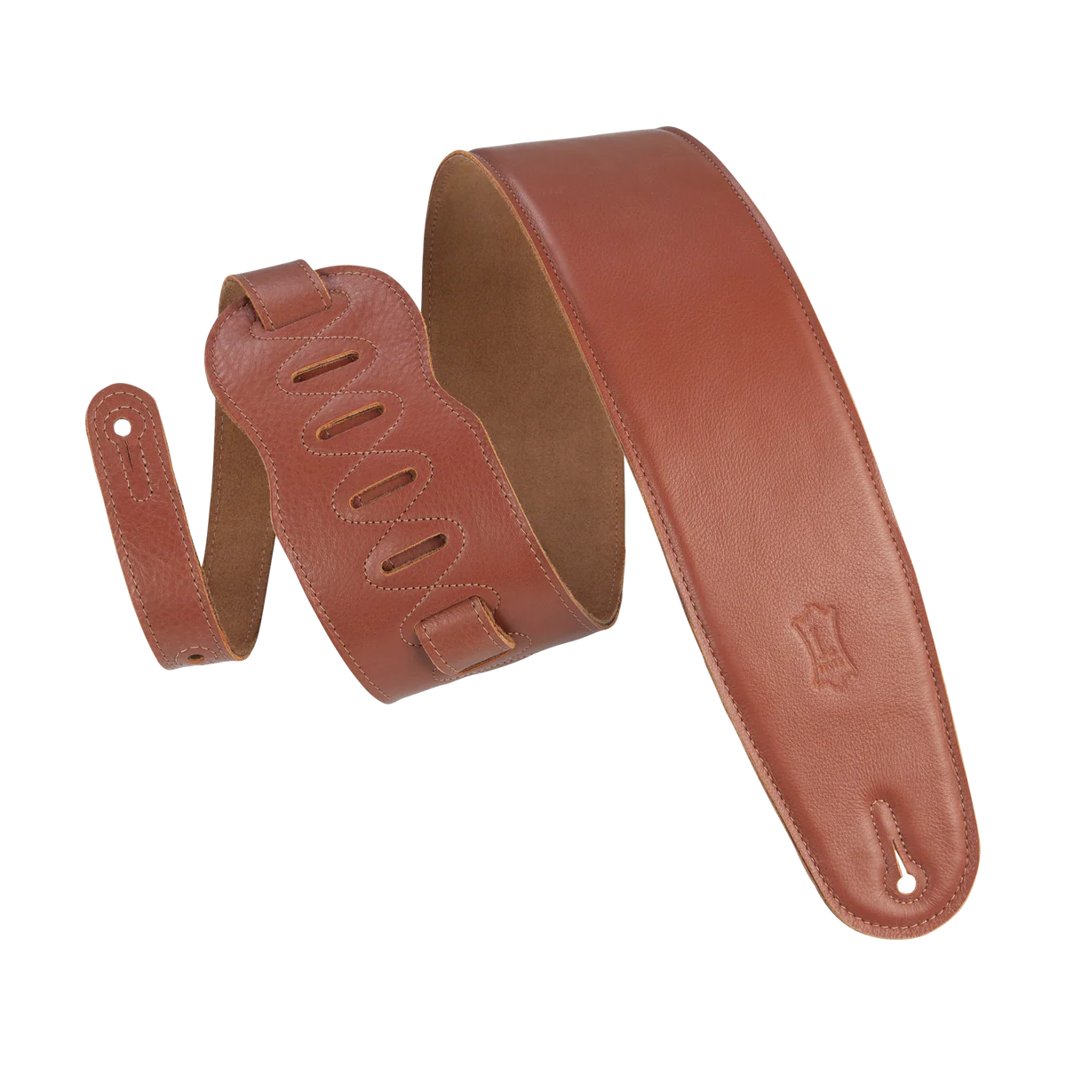 Levy's Heritage Crafted Garment Leather w Suede Back Padded 3 1/2" - Tan Guitar Strap - Fair Deal Music