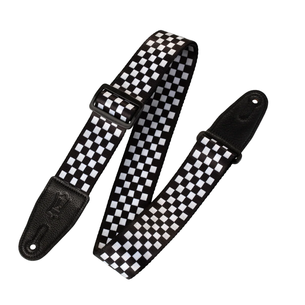 Levy's Graphic Waves Polyester - Black/White Chequered Guitar Strap - Fair Deal Music