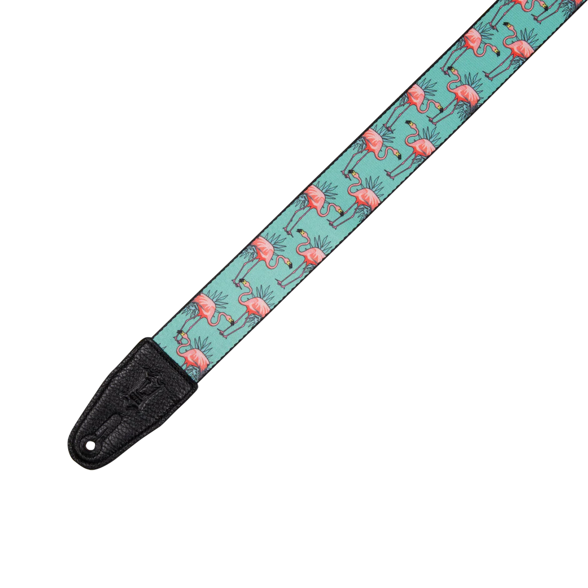 Levy's Graphic Waves Polyester - Flamingos Motif Guitar Strap - Fair Deal Music