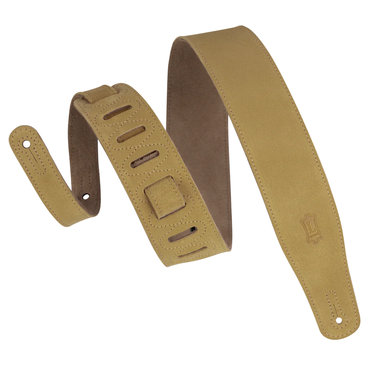Levy's Simply Suede Leather w Suede Backing 2 1/2" - Tan Guitar Strap - Fair Deal Music