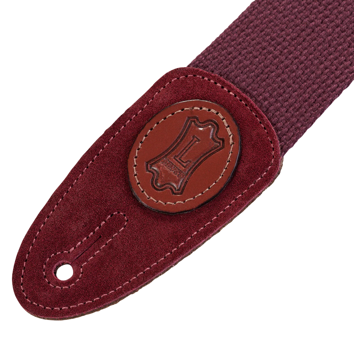 Levy's Signature Cotton w Suede Ends - Burgundy Guitar Strap - Fair Deal Music