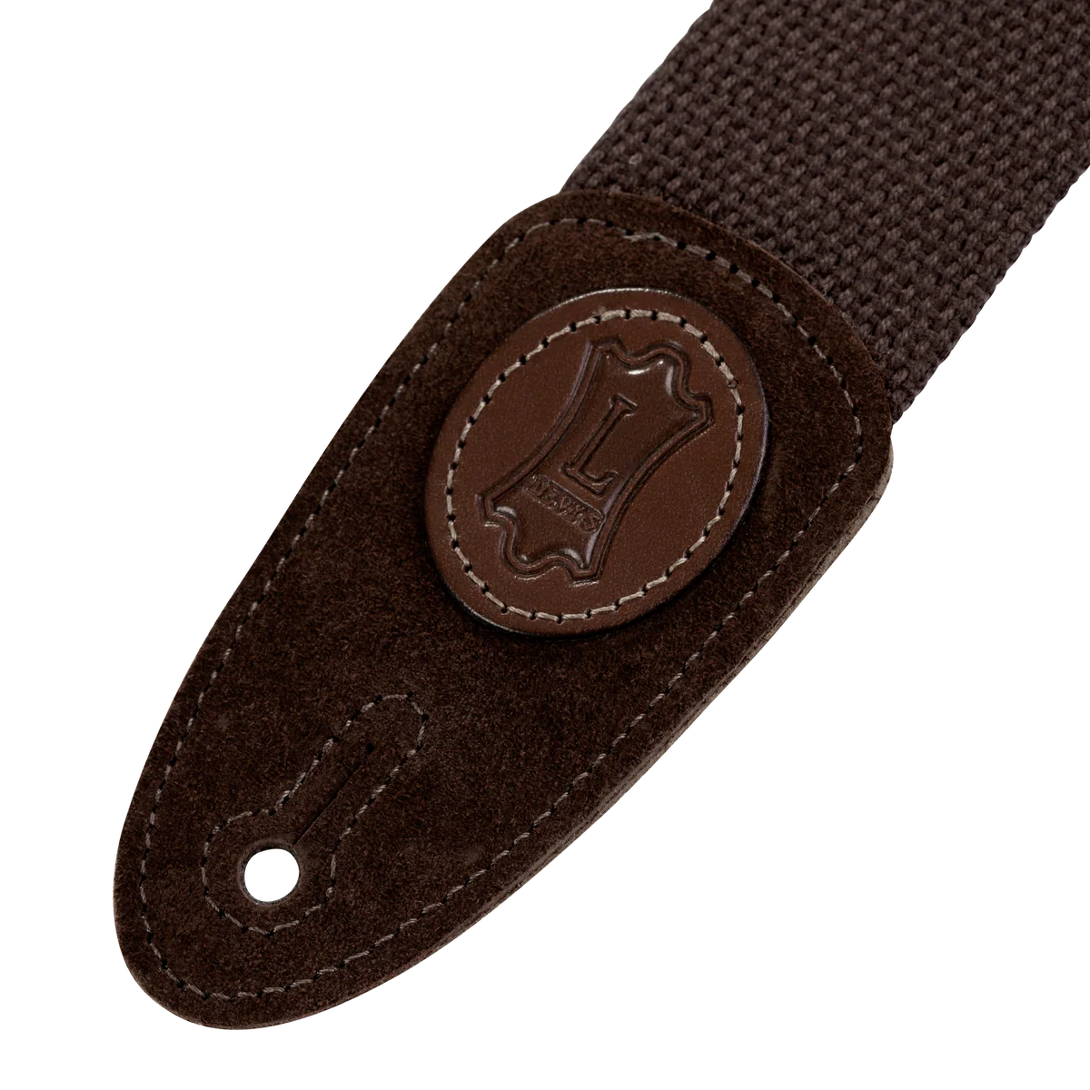 Levy's Signature Cotton w Suede Ends - Brown Guitar Strap - Fair Deal Music