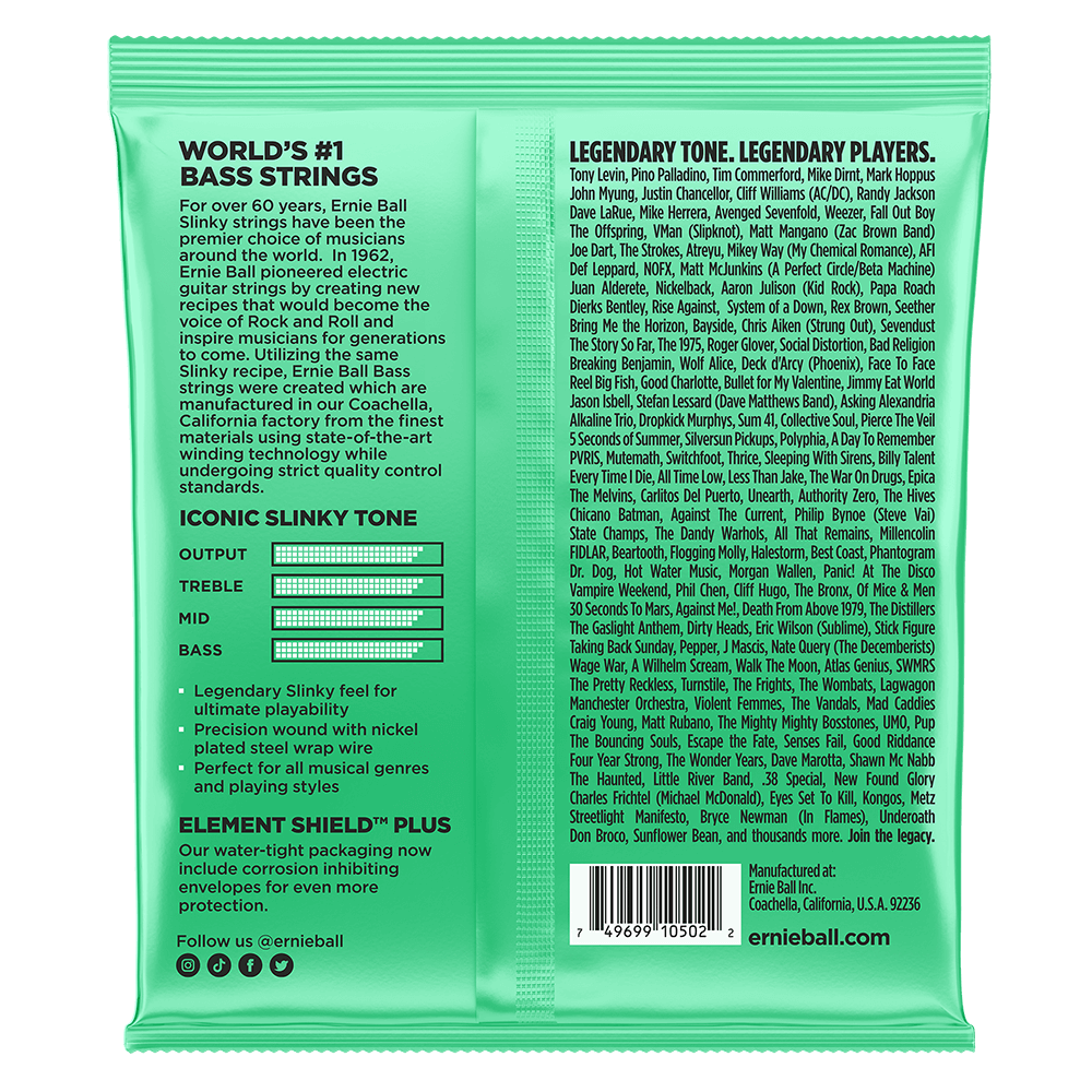 Ernie Ball Hyper Slinky Nickel Wound 40-100 Bass Guitar Strings, Long Scale - Fair Deal Music