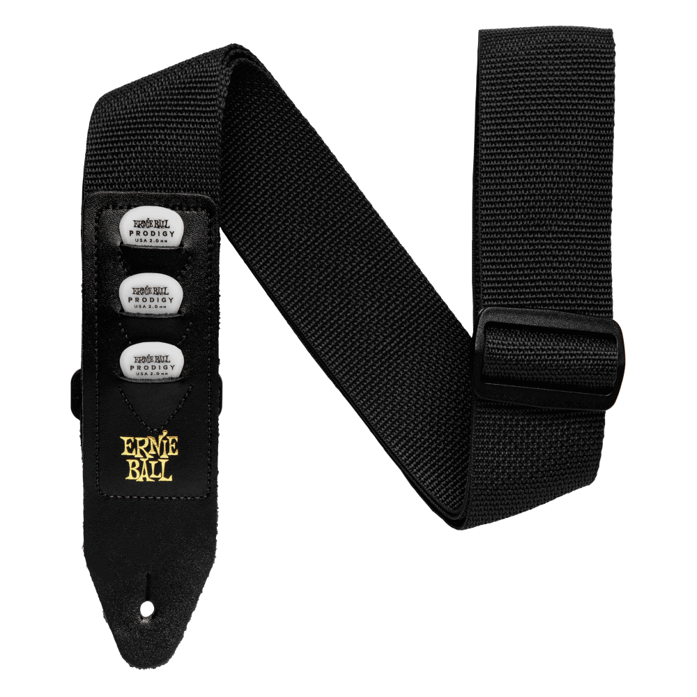 Ernie Ball Polypro Pickholder Guitar Strap/Bass Strap - Black - Fair Deal Music