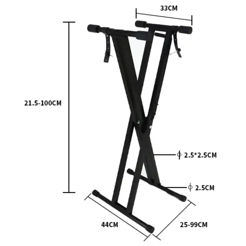 Double-braced Keyboard X Stand with Adjustment Lever - Fair Deal Music