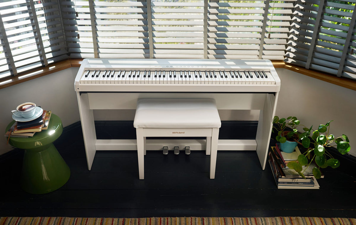 Roland FP-40 Portable Digital Piano Home Bundle - White