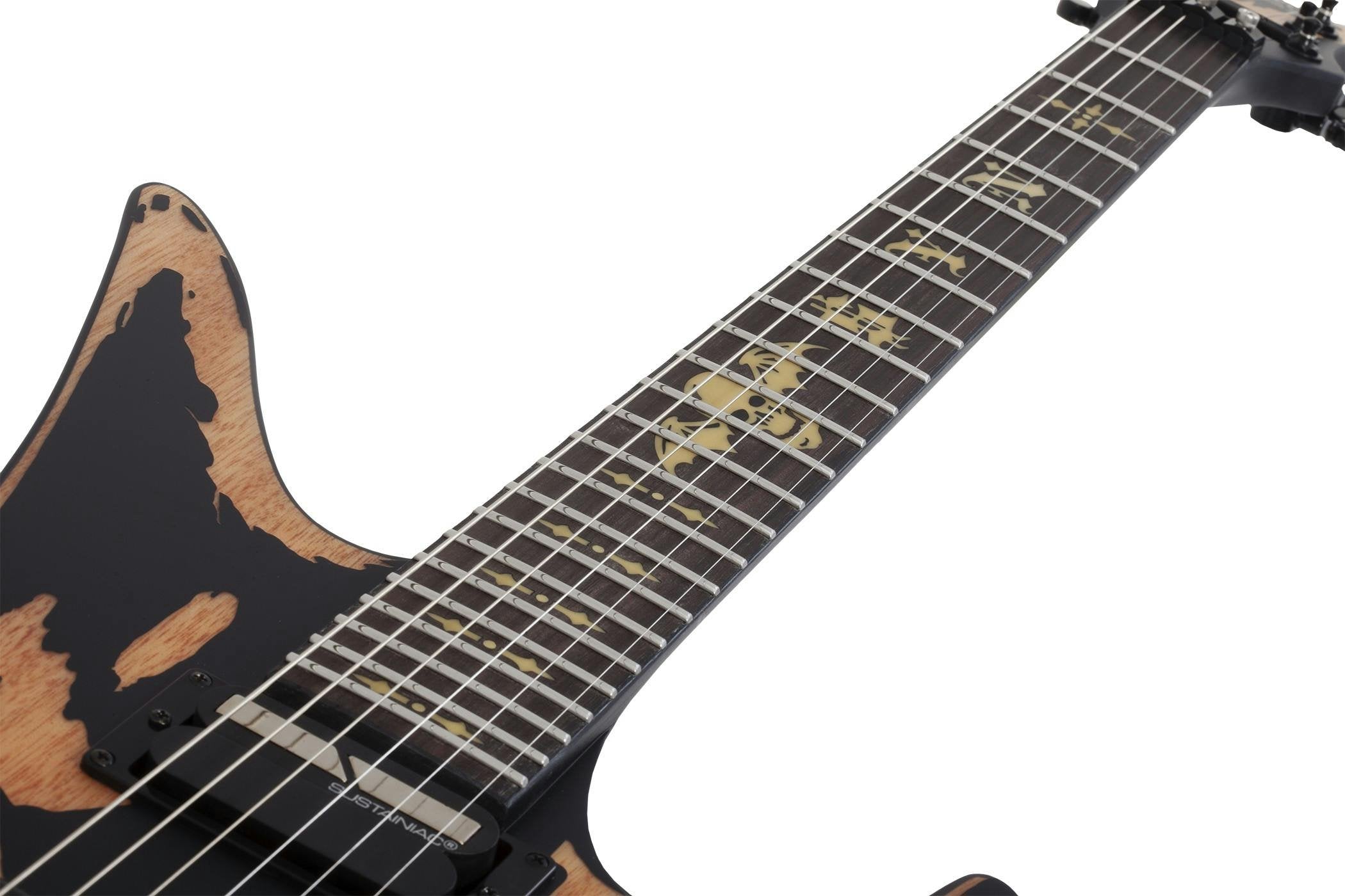 Schecter Synyster Gates Custom-S in Distressed Satin Black, Ex Display - Fair Deal Music