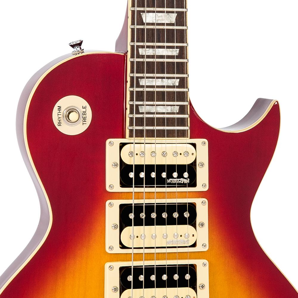 Vintage V1003 ReIssued 3 Pickup Electric Guitar ~ Cherry Sunburst - Fair Deal Music