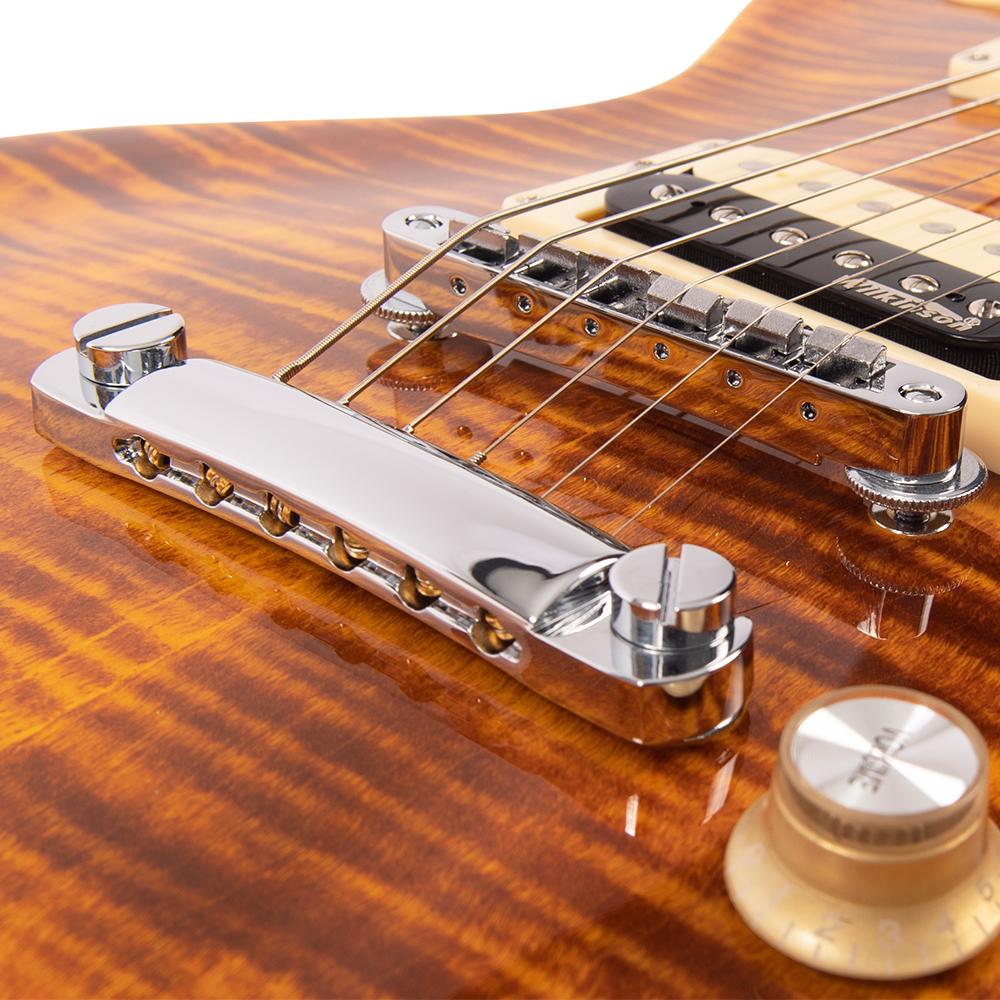 Vintage V100AFD ReIssued Electric Guitar ~ Flamed Amber - Fair Deal Music