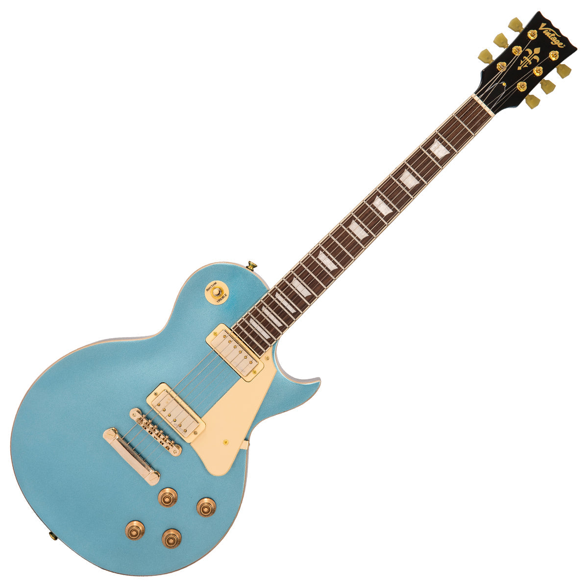 Vintage V100M Mini Double Coil ReIssued Electric Guitar ~ Gun Hill Blue - Fair Deal Music