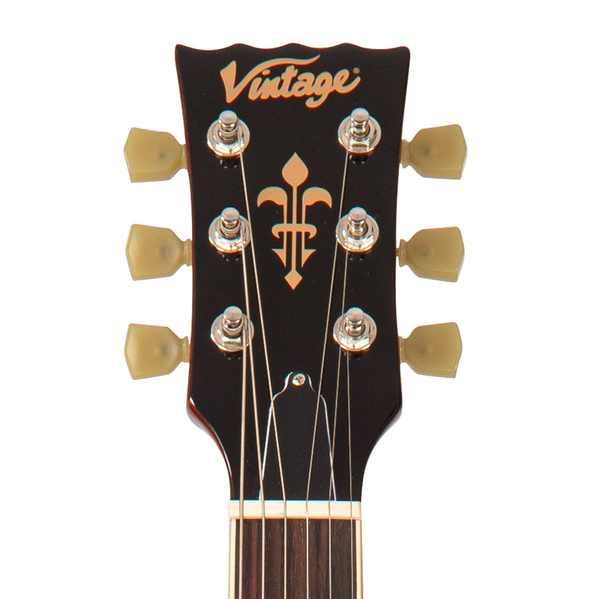 Vintage V100P ReIssued Electric Guitar ~ Natural Mahogany - Fair Deal Music